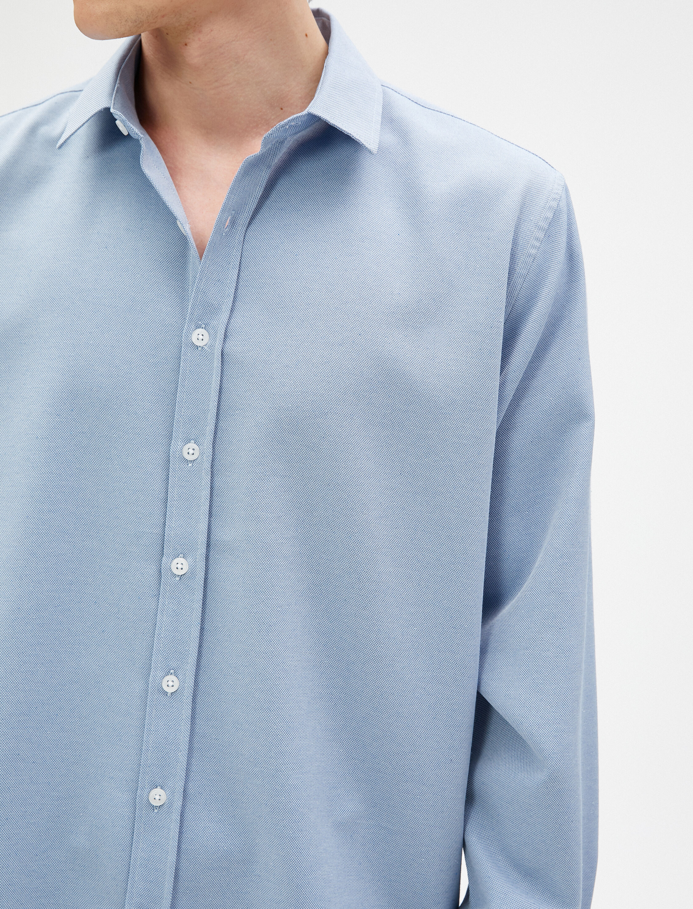   Basic Gömlek Klasik Manşet Yaka Uzun Kollu Düğmeli Non Iron