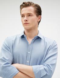 Basic Gömlek Klasik Manşet Yaka Uzun Kollu Düğmeli Non Iron