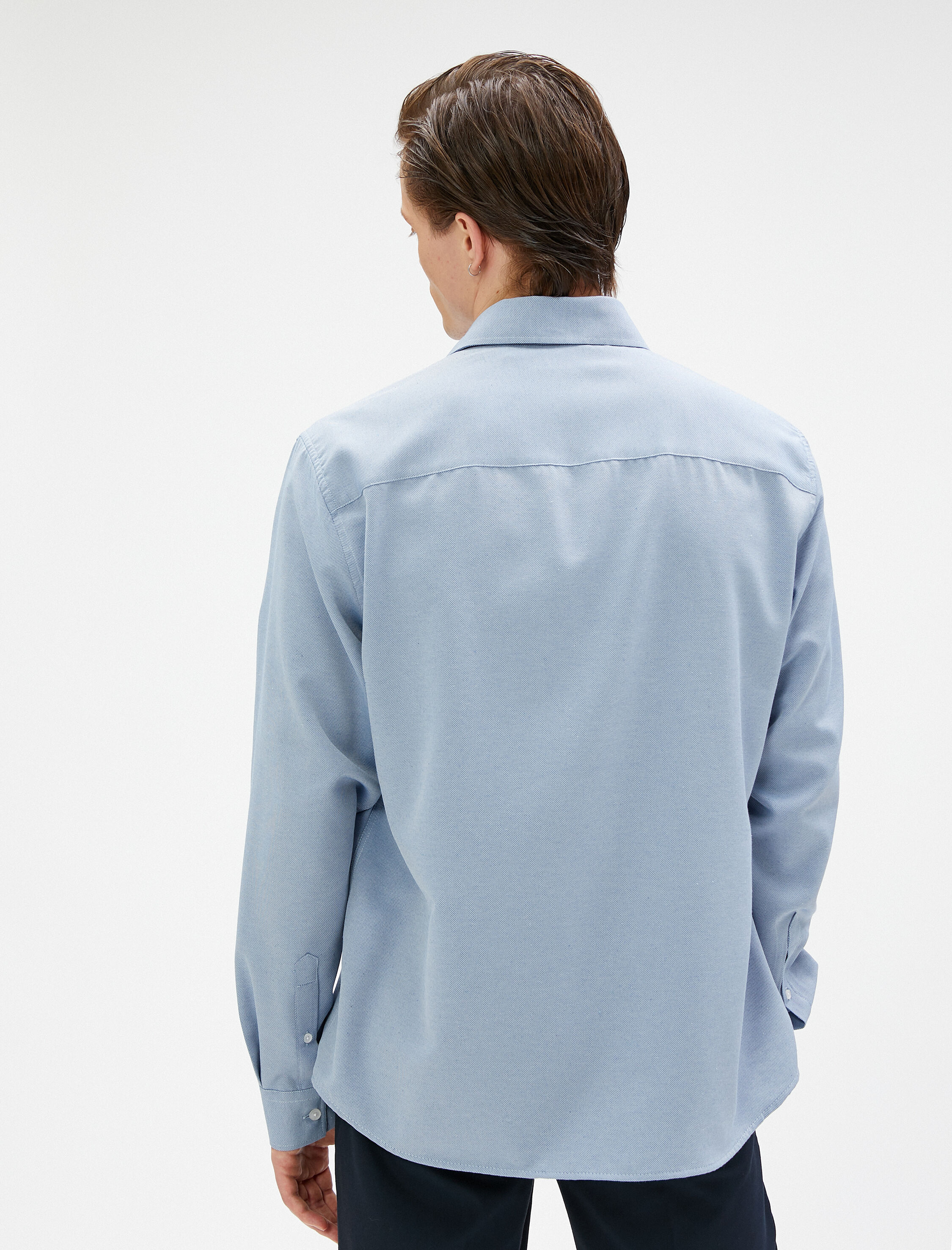   Basic Gömlek Klasik Manşet Yaka Uzun Kollu Düğmeli Non Iron