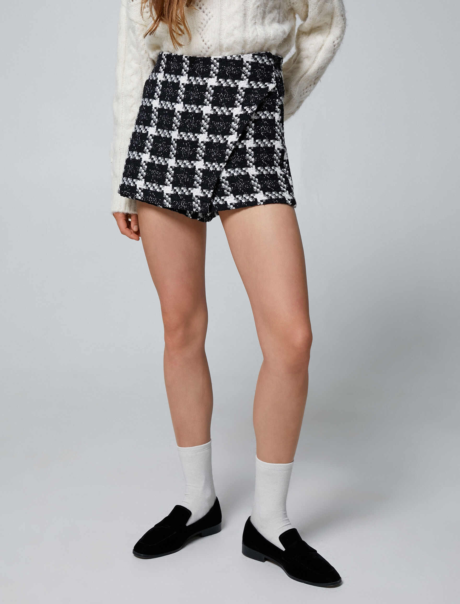   Tüvit Şort Etek Mini Anvelop Kapama Fermuarlı