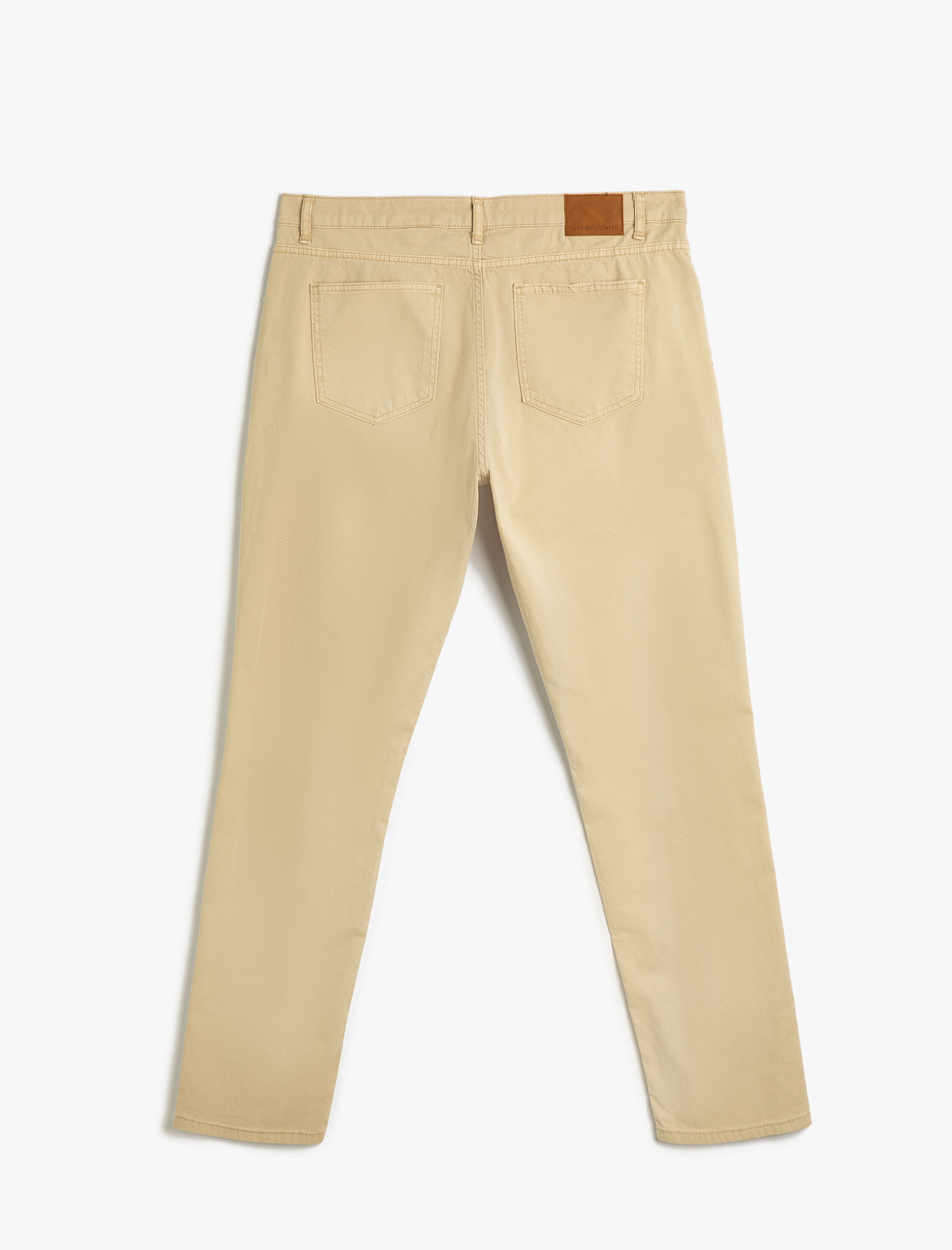   Kanvas Pantolon Gabardin Boru Paça Düğmeli Pamuklu