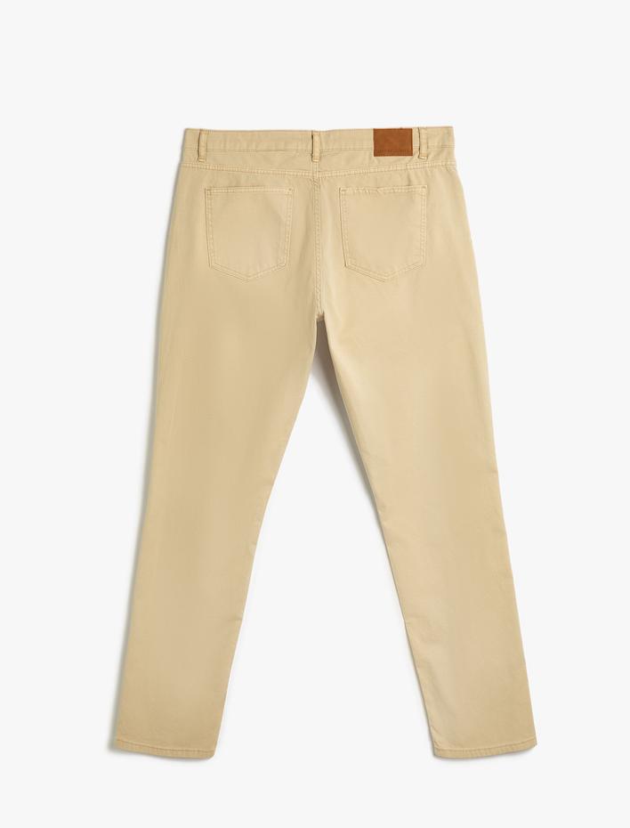  Kanvas Pantolon Gabardin Boru Paça Düğmeli Pamuklu