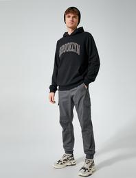 Jogger Pantolon Kargo Cepli Beli Bağcıklı Pamuklu