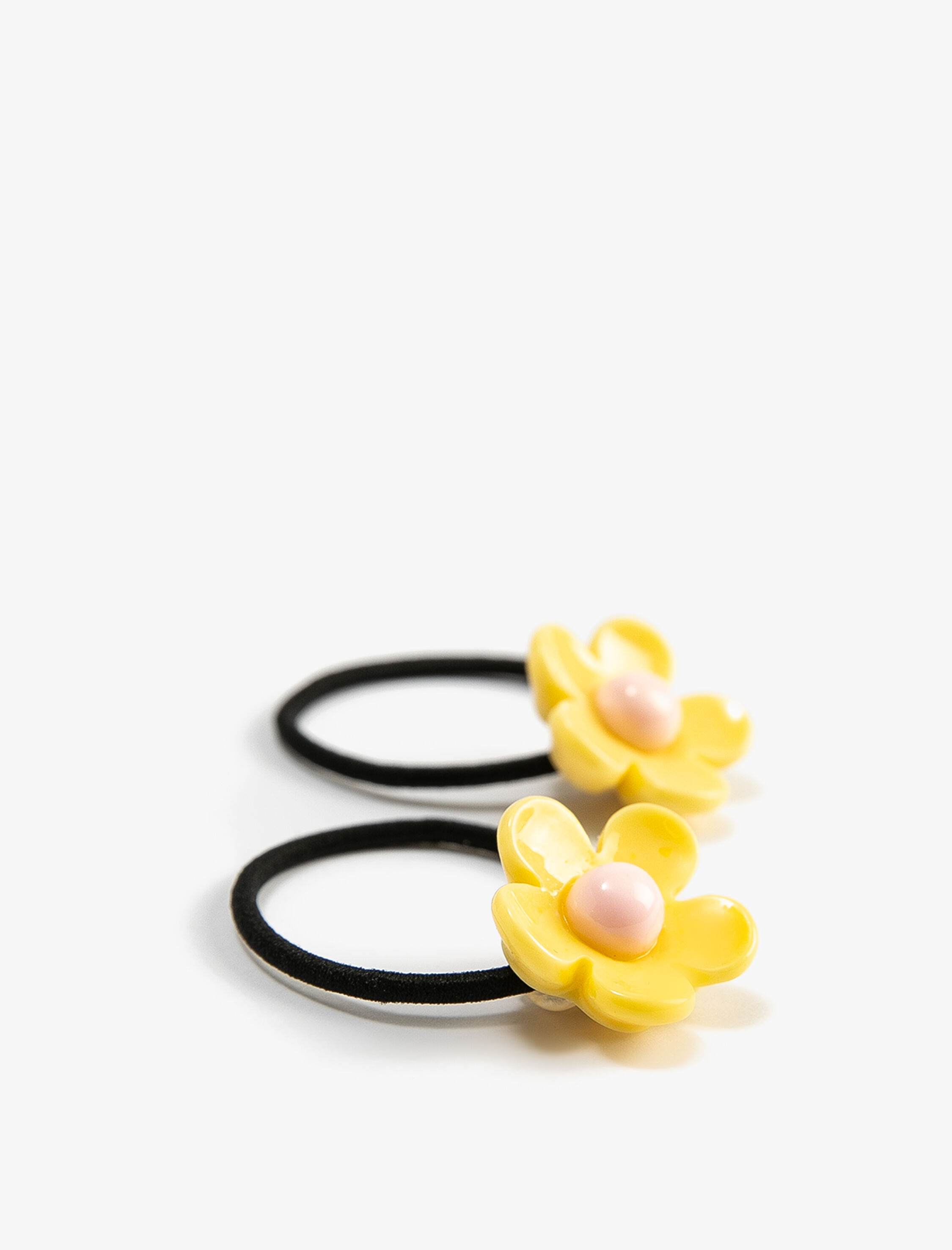  Kız Çocuk Lastikli Saç Tokası Çiçek Detaylı 2'li