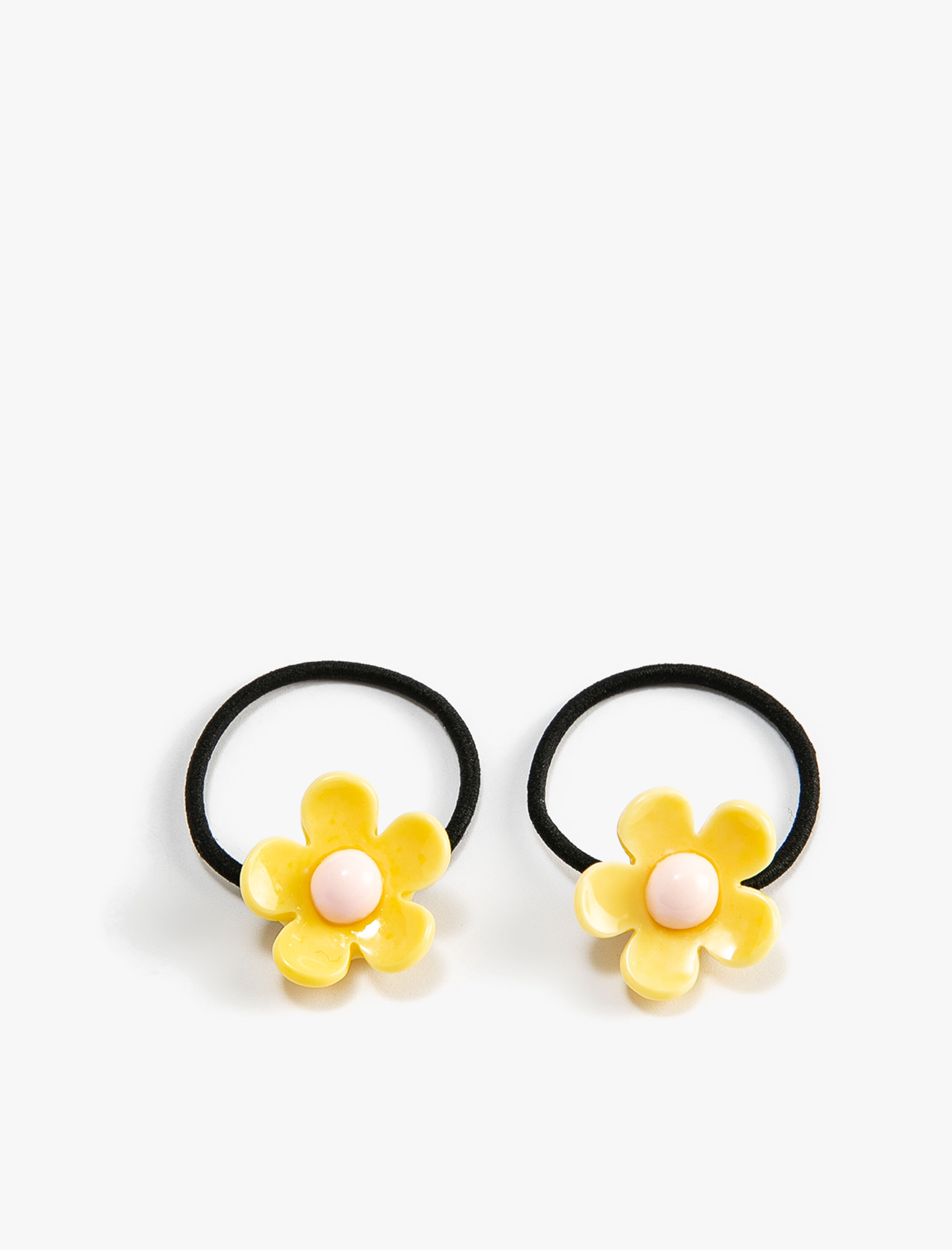  Kız Çocuk Lastikli Saç Tokası Çiçek Detaylı 2'li