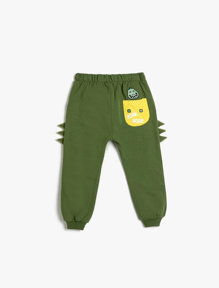 Erkek Bebek Jogger Eşofman Altı Beli Bağlamalı Cepli Aplike Detaylı Pamuklu