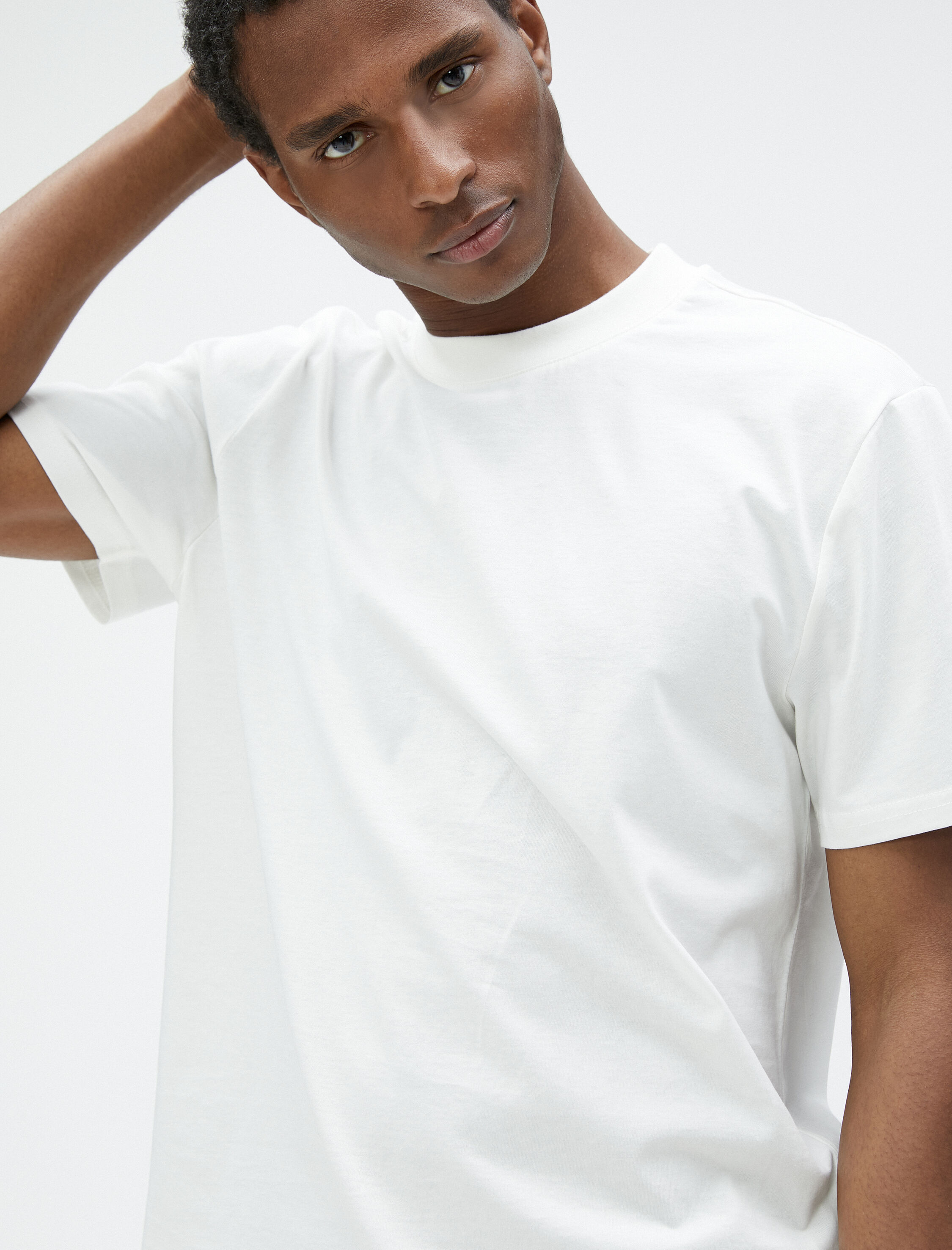   Basic Tişört Bisiklet Yaka Kısa Kollu Pamuklu