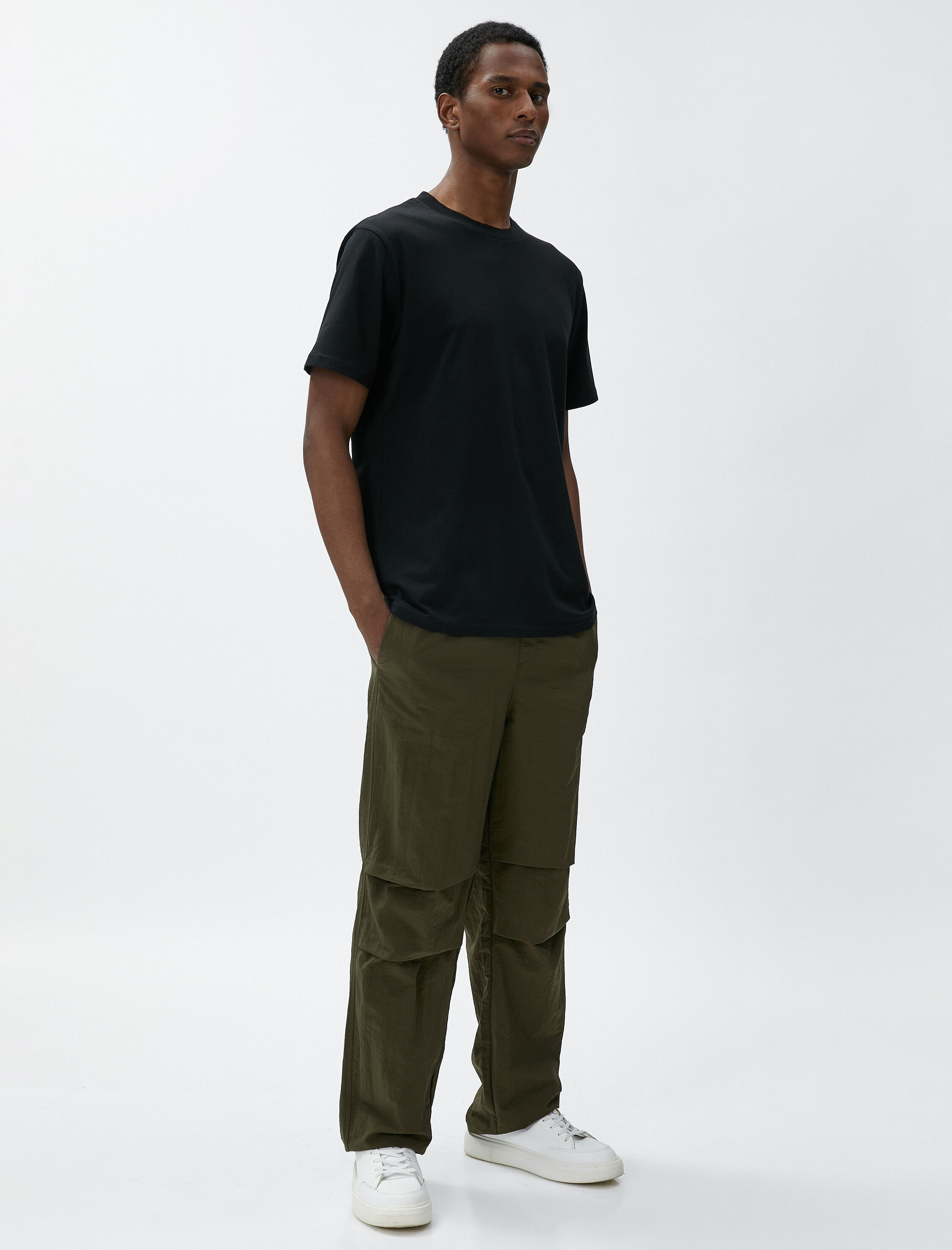   Basic Tişört Bisiklet Yaka Kısa Kollu Pamuklu