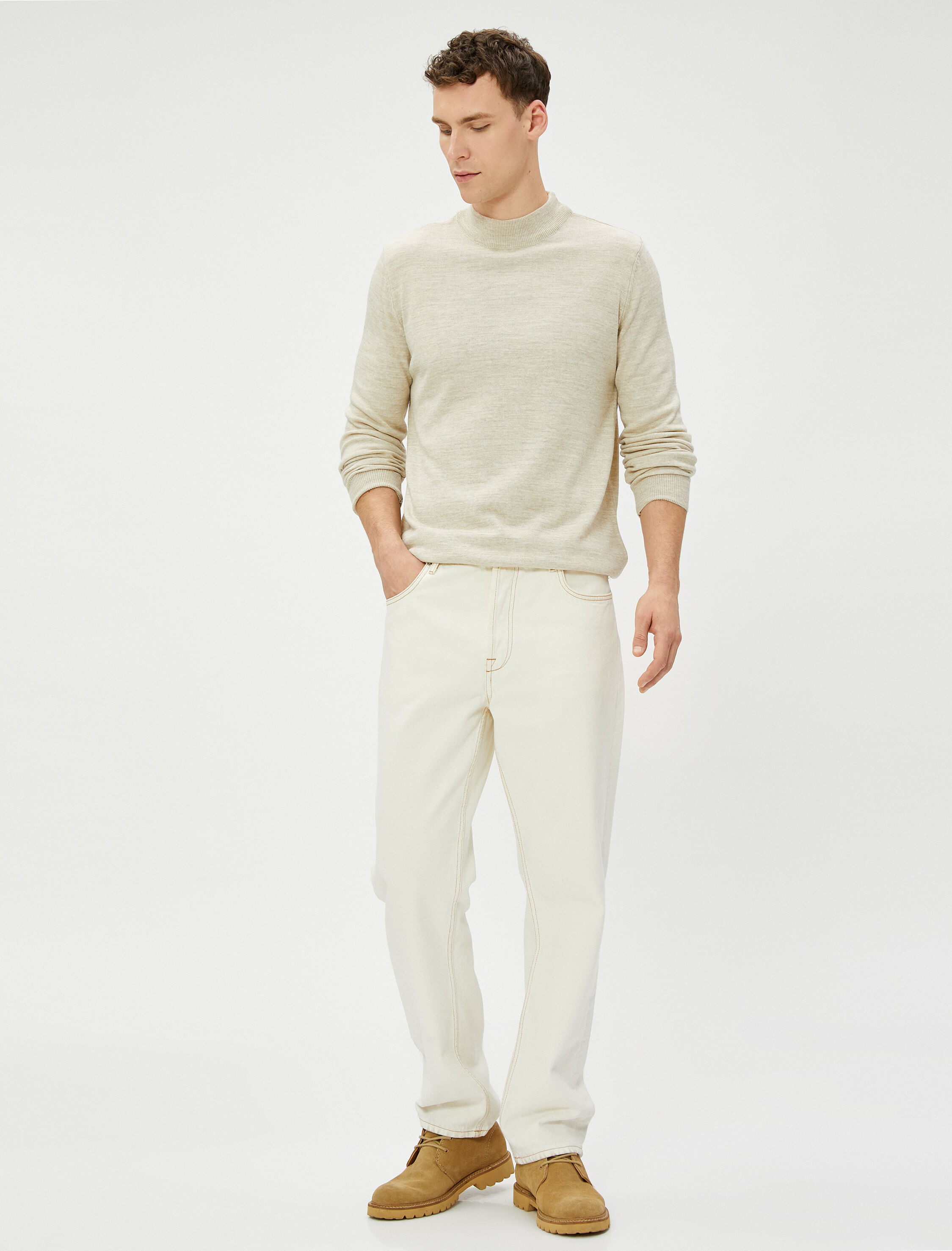   Akrilik Triko Kazak Yarım Balıkçı Yaka