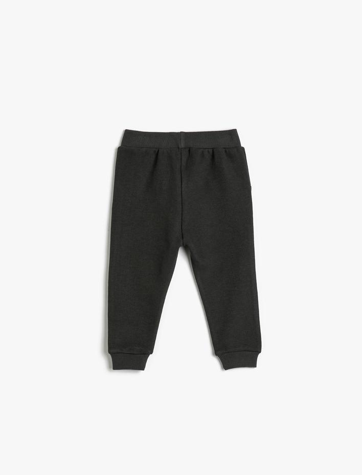 Erkek Bebek Basic Jogger Eşofman Altı Beli Bağlamalı Kaşkorse Pamuklu
