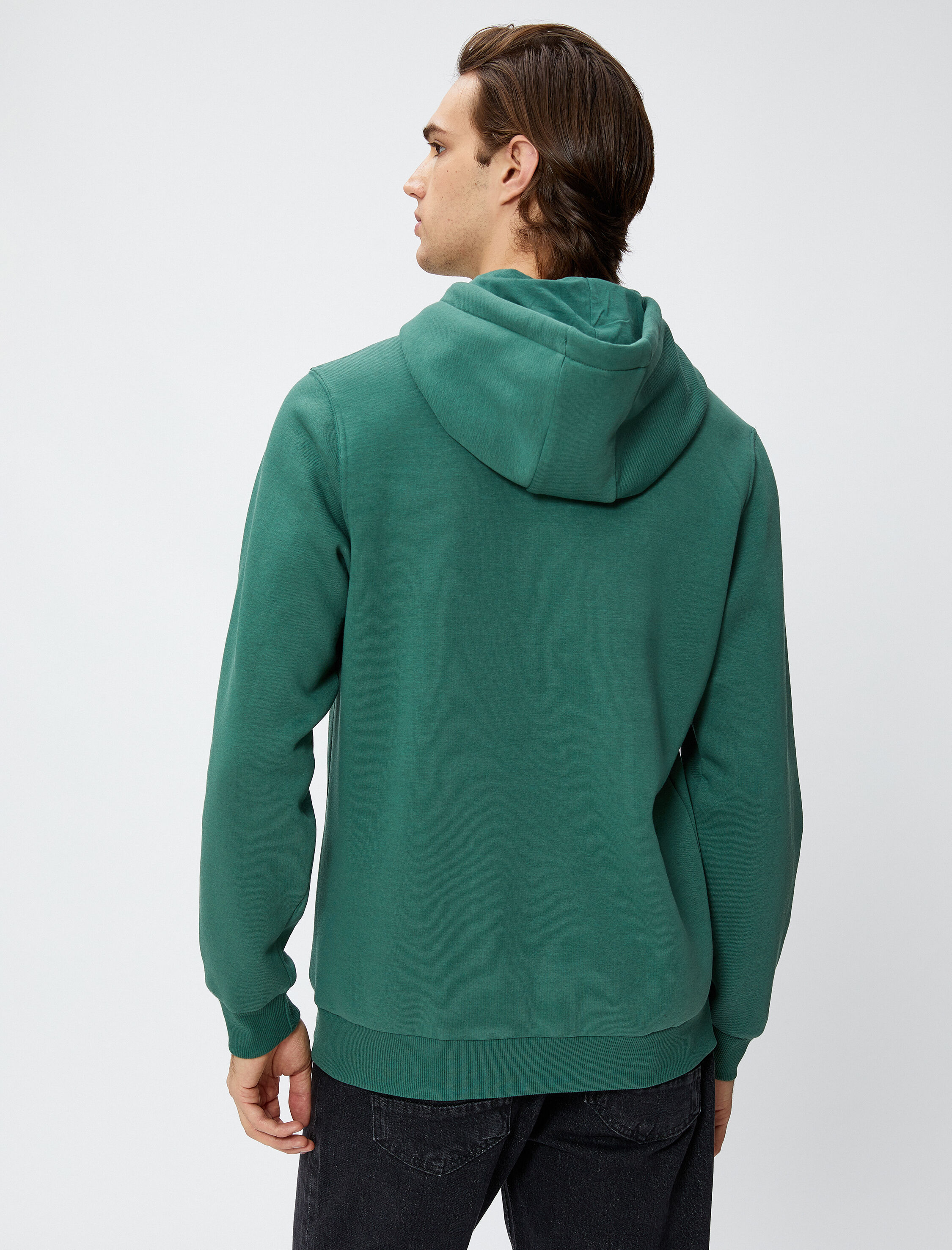 Basic Kapşonlu Sweat Uzun Kollu Şardonlu