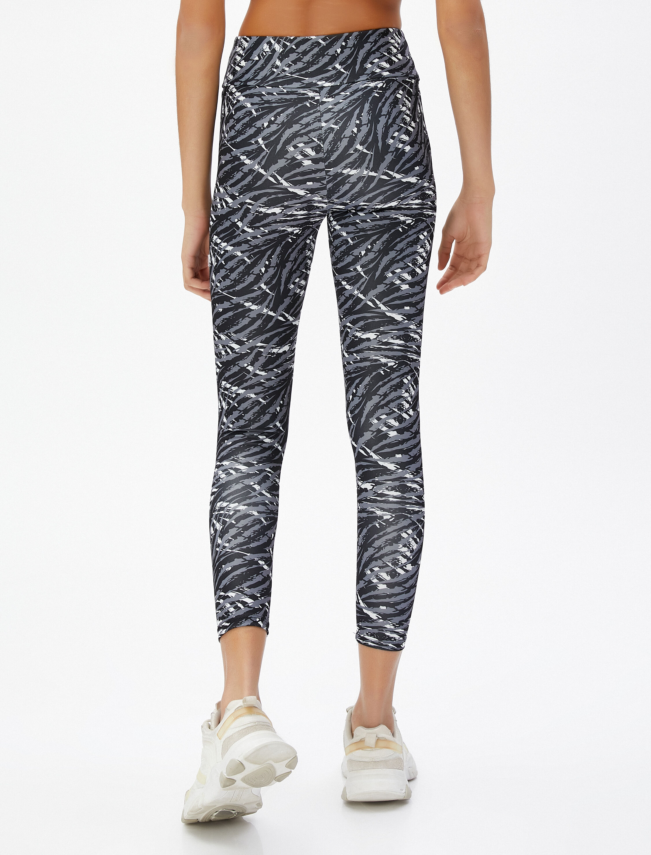   Baskılı Spor Tayt Yüksek Bel