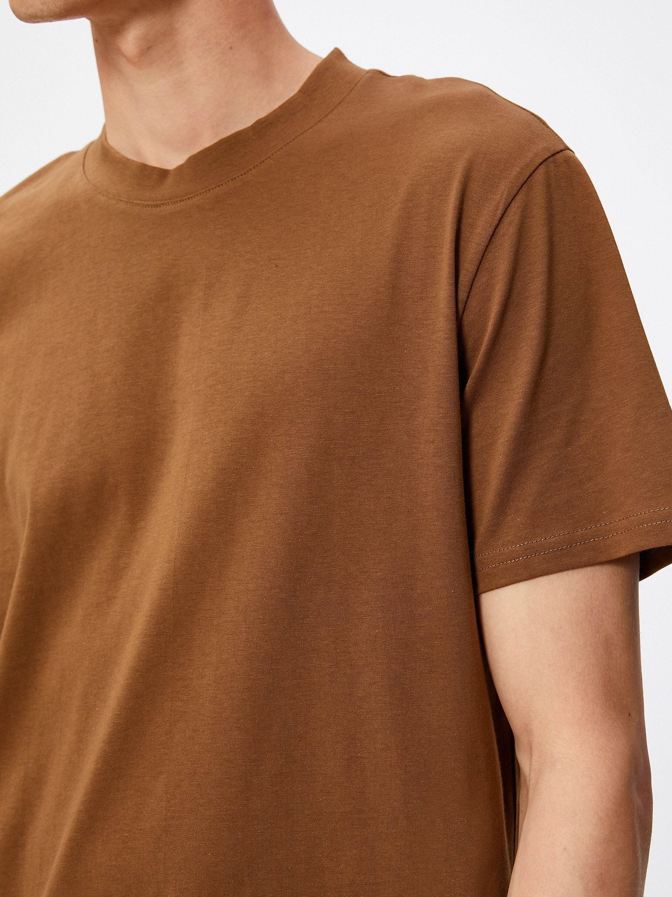   Basic Tişört Bisiklet Yaka Kısa Kollu Pamuklu