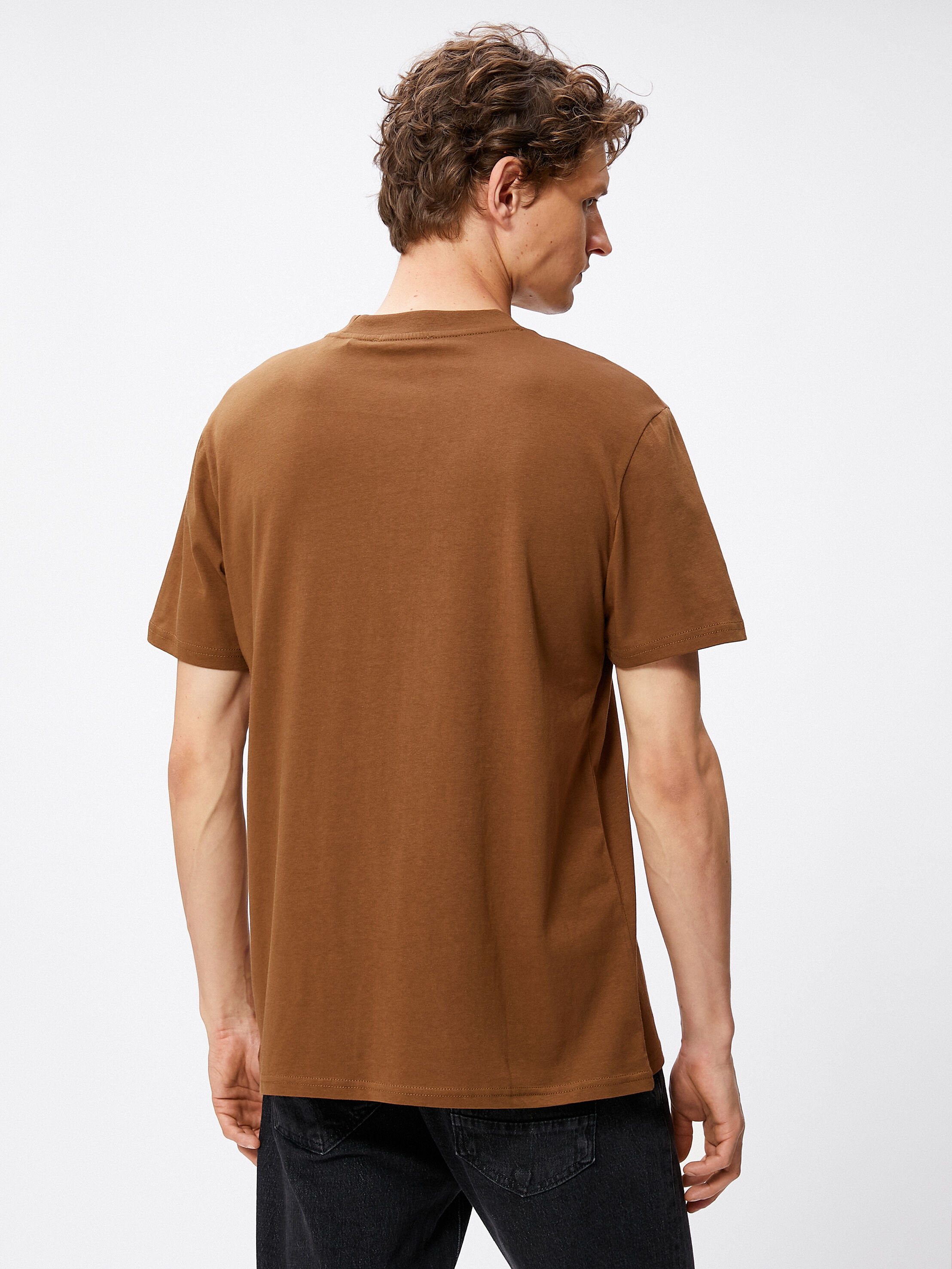   Basic Tişört Bisiklet Yaka Kısa Kollu Pamuklu