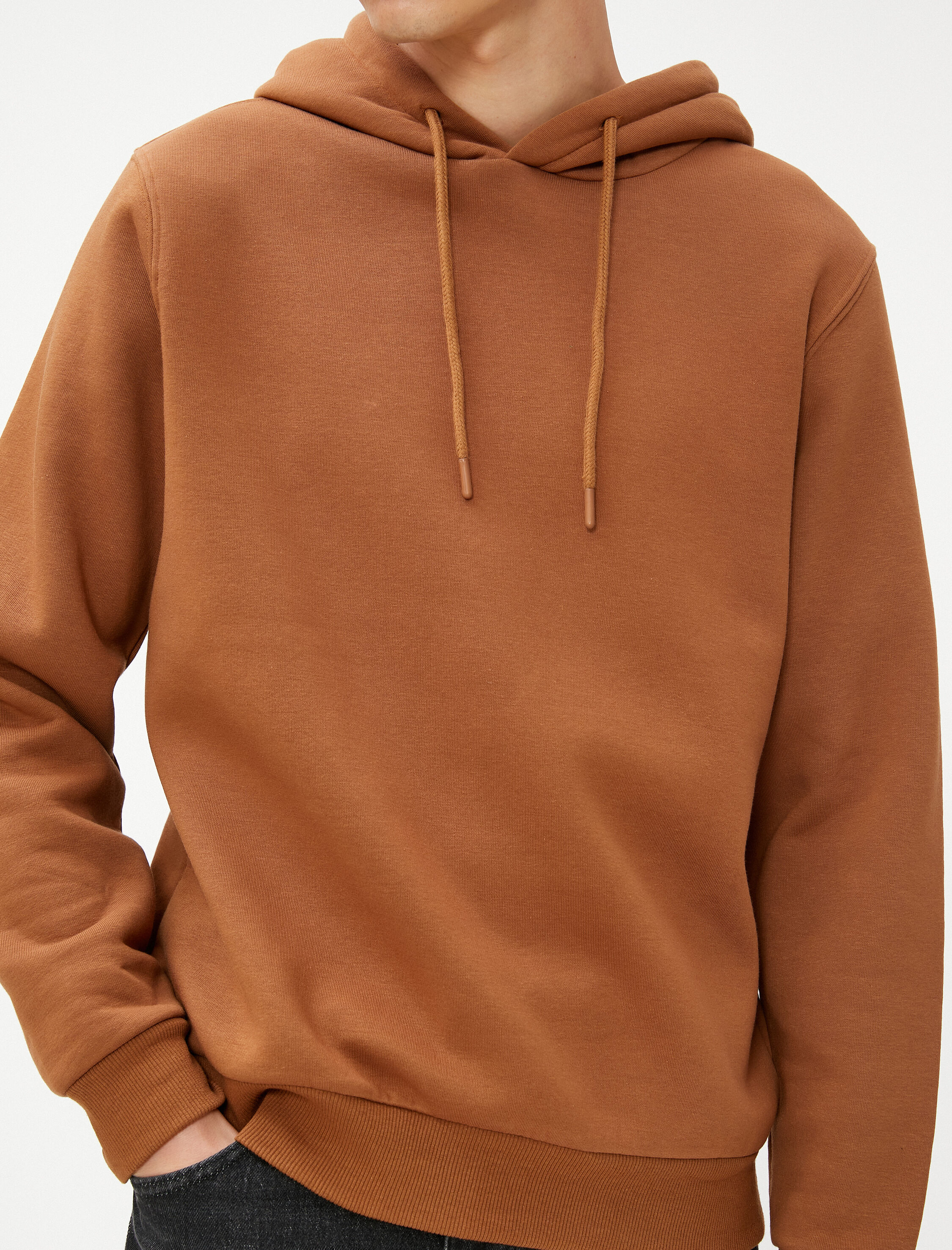 Basic Kapşonlu Sweat Uzun Kollu Şardonlu