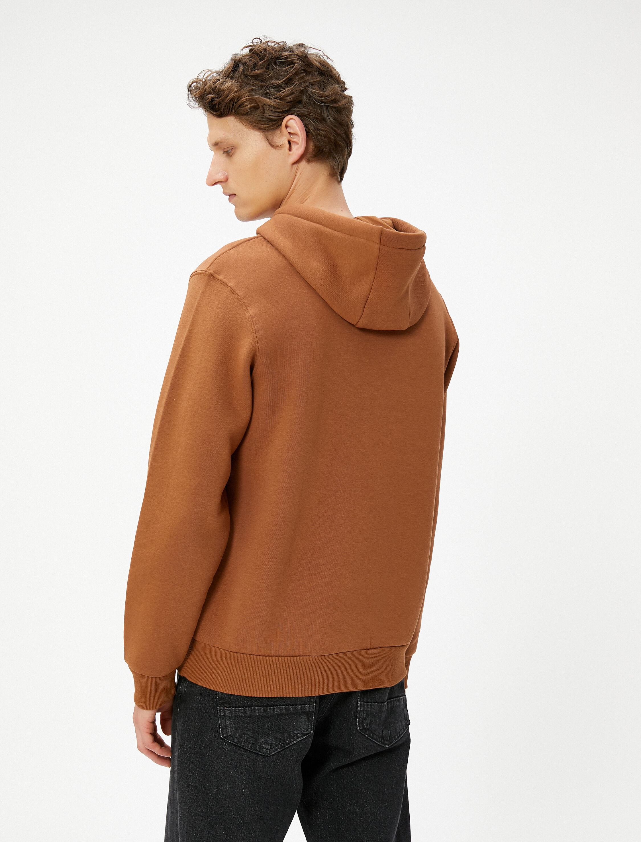 Basic Kapşonlu Sweat Uzun Kollu Şardonlu
