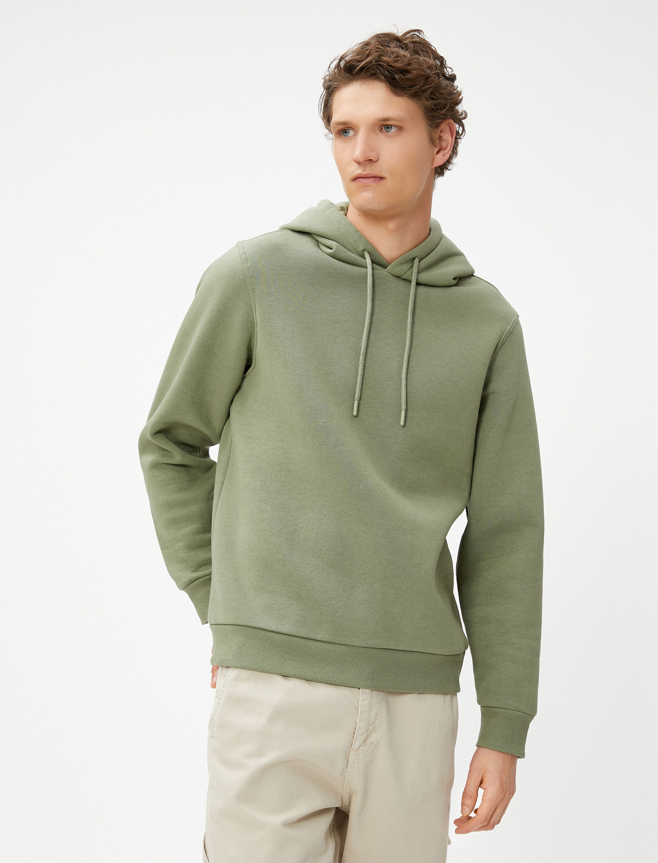   Basic Kapşonlu Sweat Uzun Kollu Şardonlu