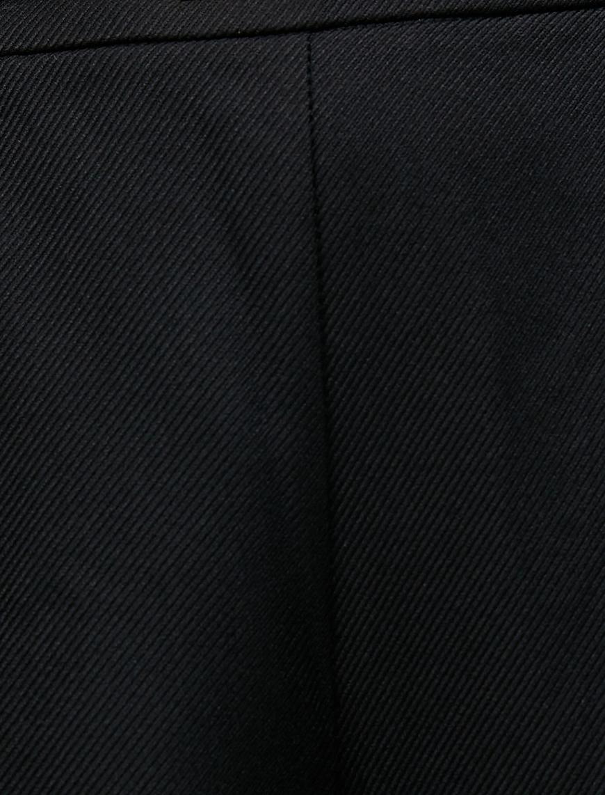   Geniş Paça Pantolon Kemerli Nervürlü