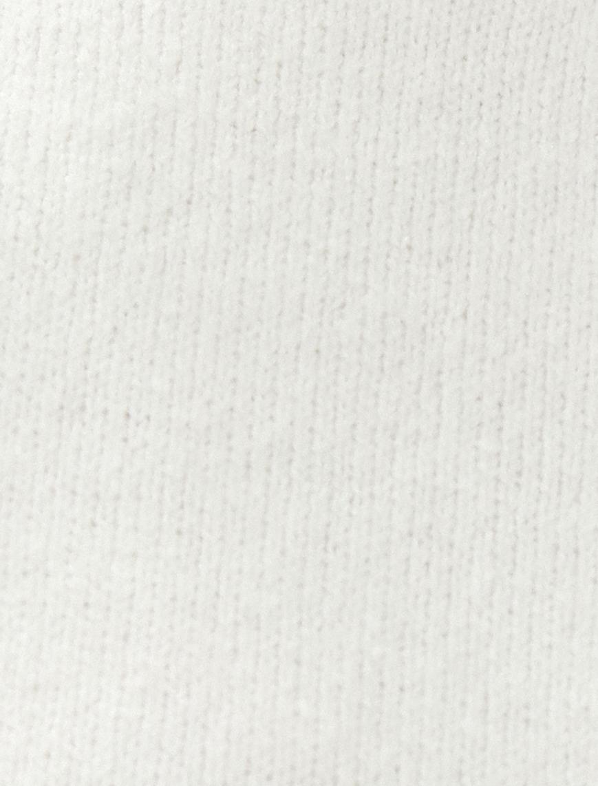   Parlak Taş Düğmeli Hırka Uzun Kollu Bisiklet Yaka Ribanalı