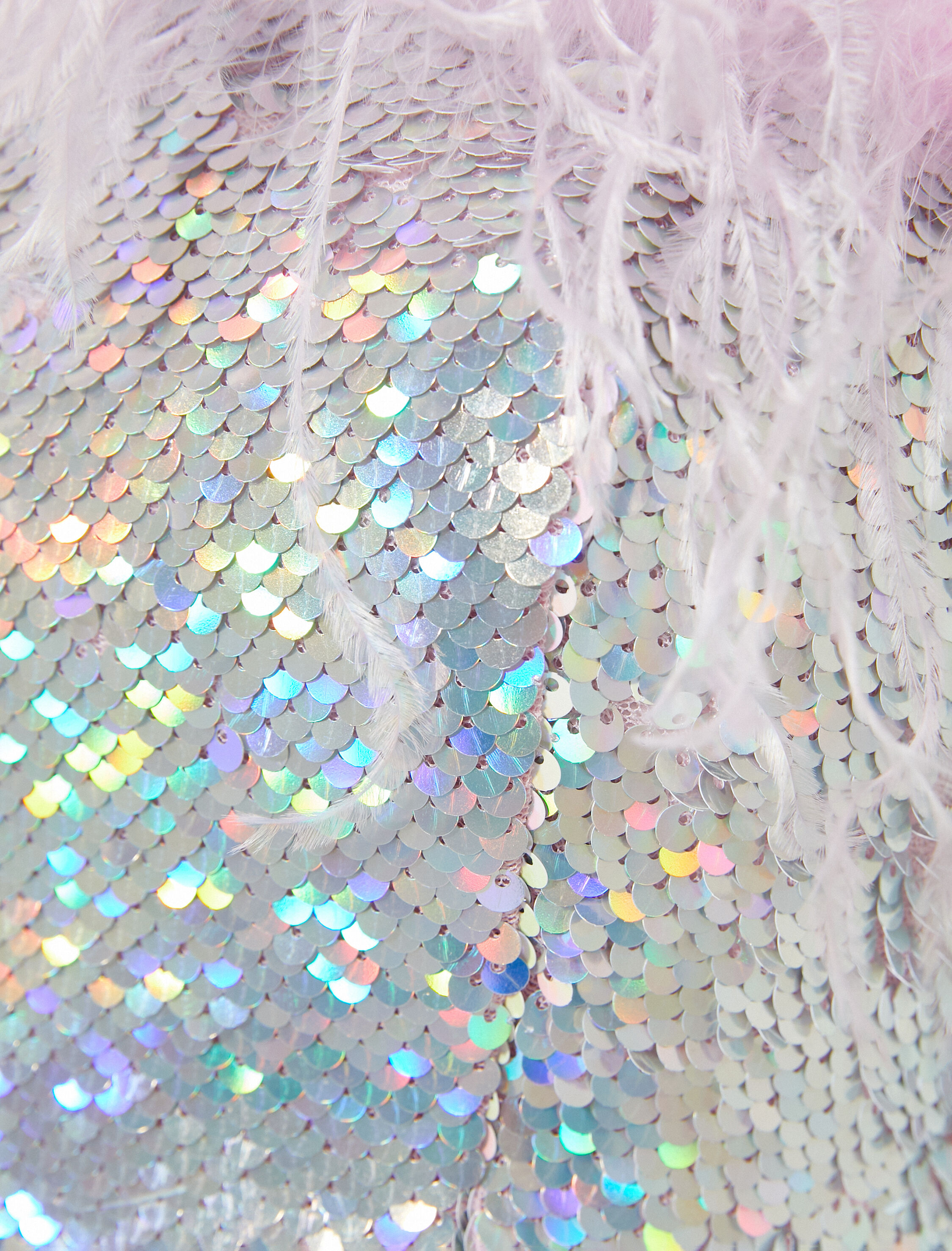   Payetli Abiye Büstiyer Metalik Askılı Tüylü