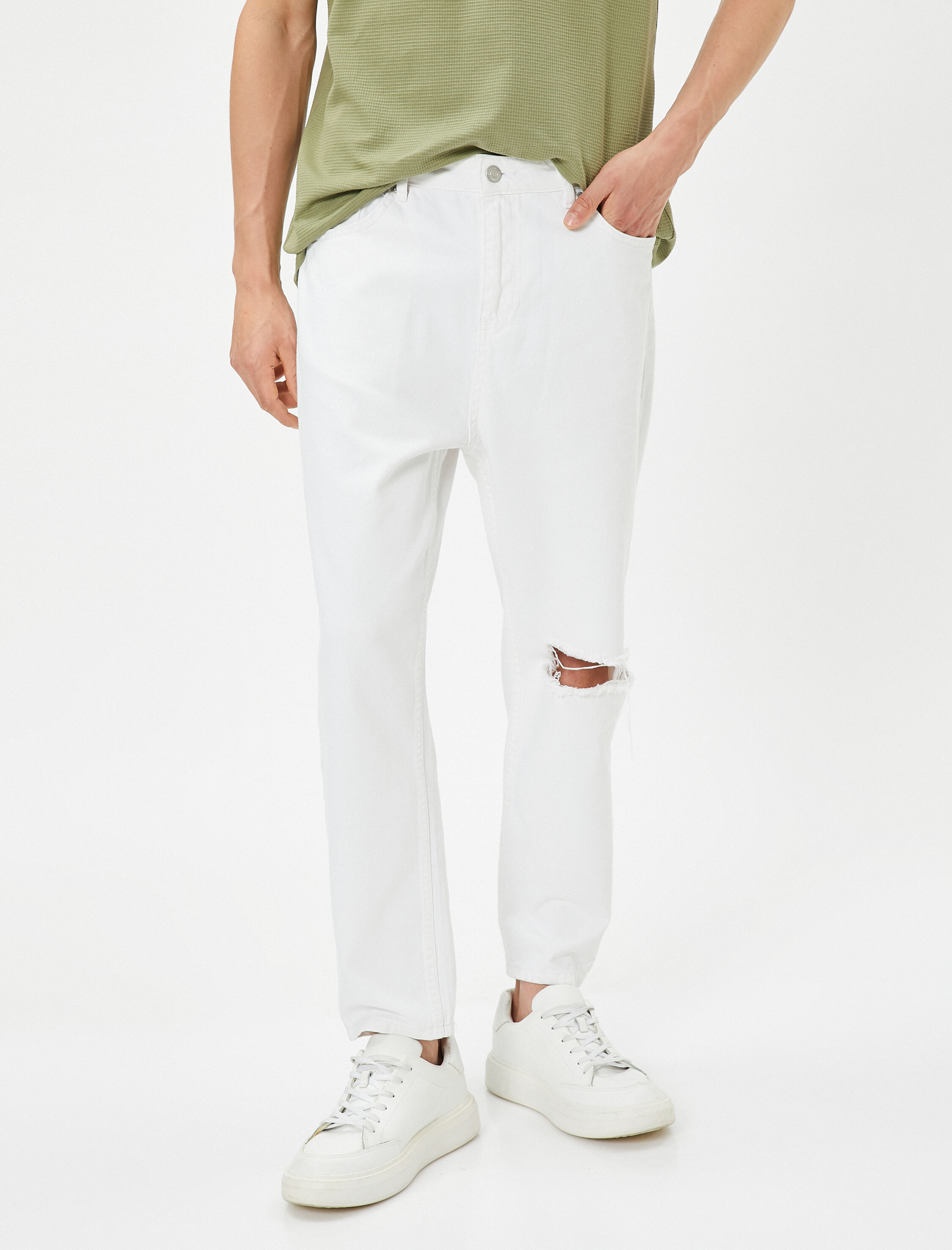   Loose Fit Yırtık Jean Pantolon - Steve Jean