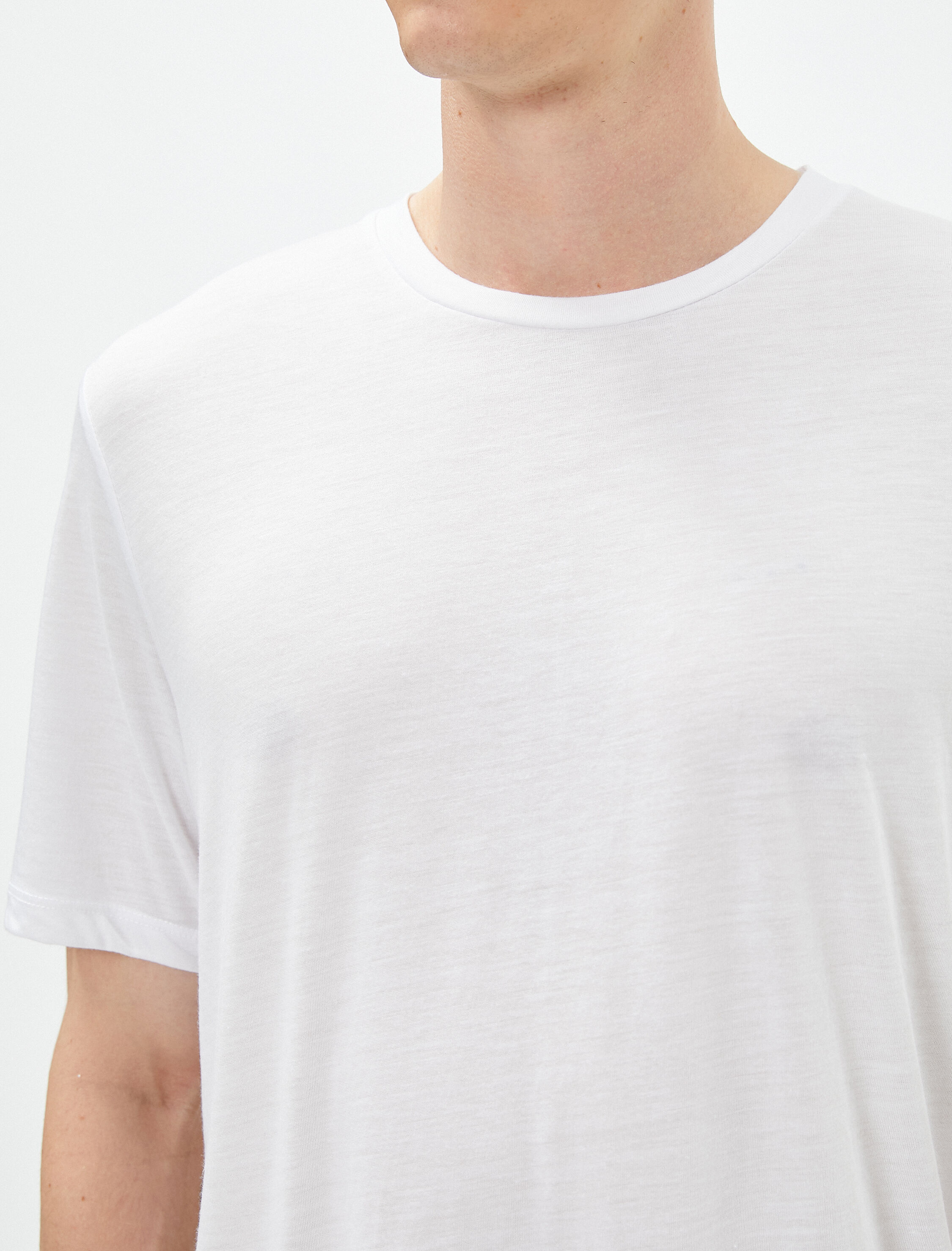   3'lü Basic Tişört Seti Bisiklet Yaka Viskon Karışımlı Kısa Kollu