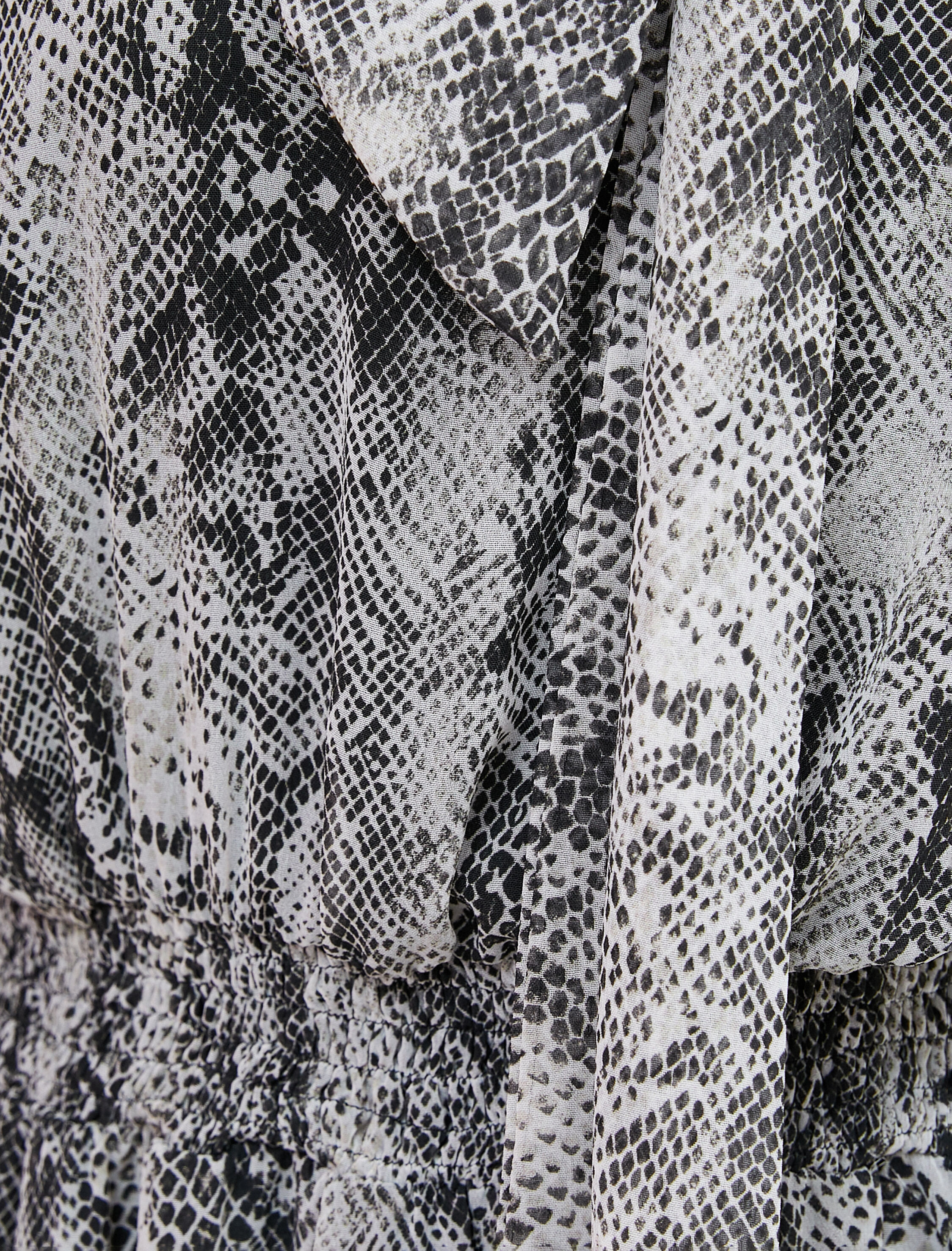   Midi Balon Kol Elbise Fular Yaka Beli Gipeli