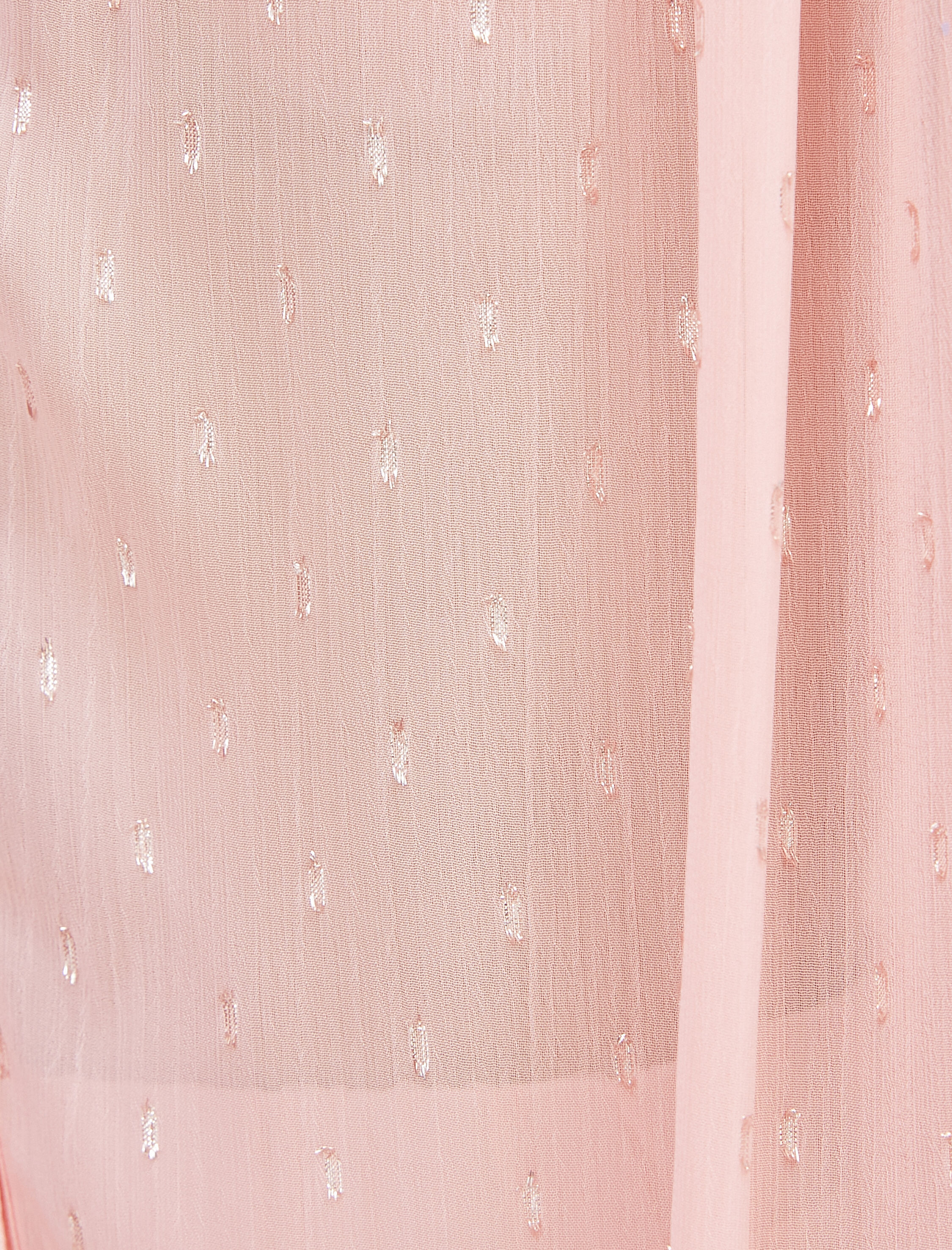   Şifon Gömlek Hakim Yaka Sim Detaylı Düğmeli Uzun Kollu