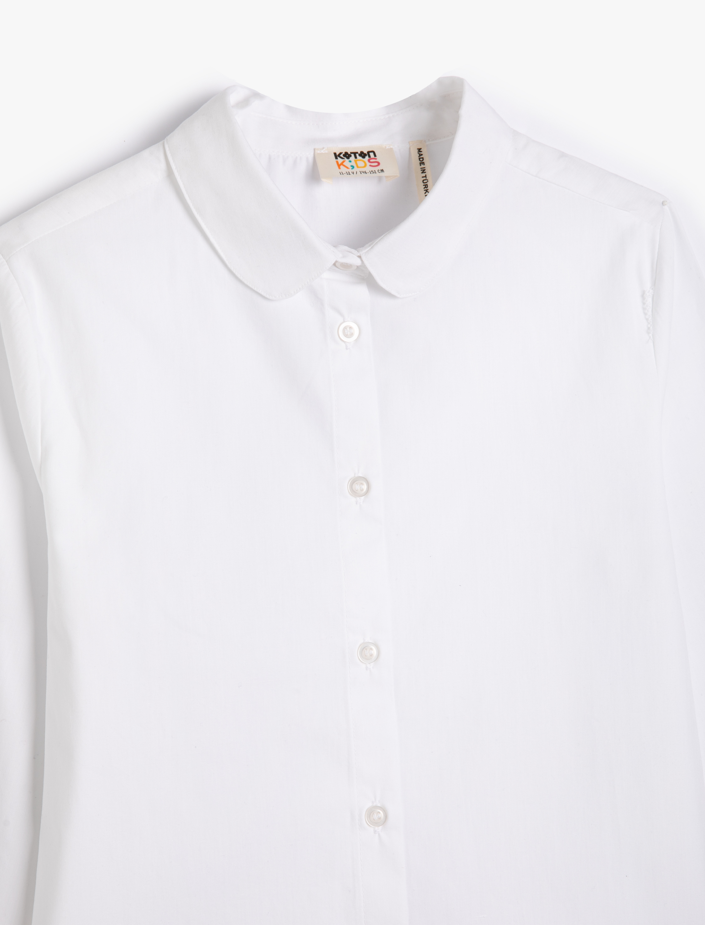  Kız Çocuk Basic Gömlek Bebe Yaka Pamuklu