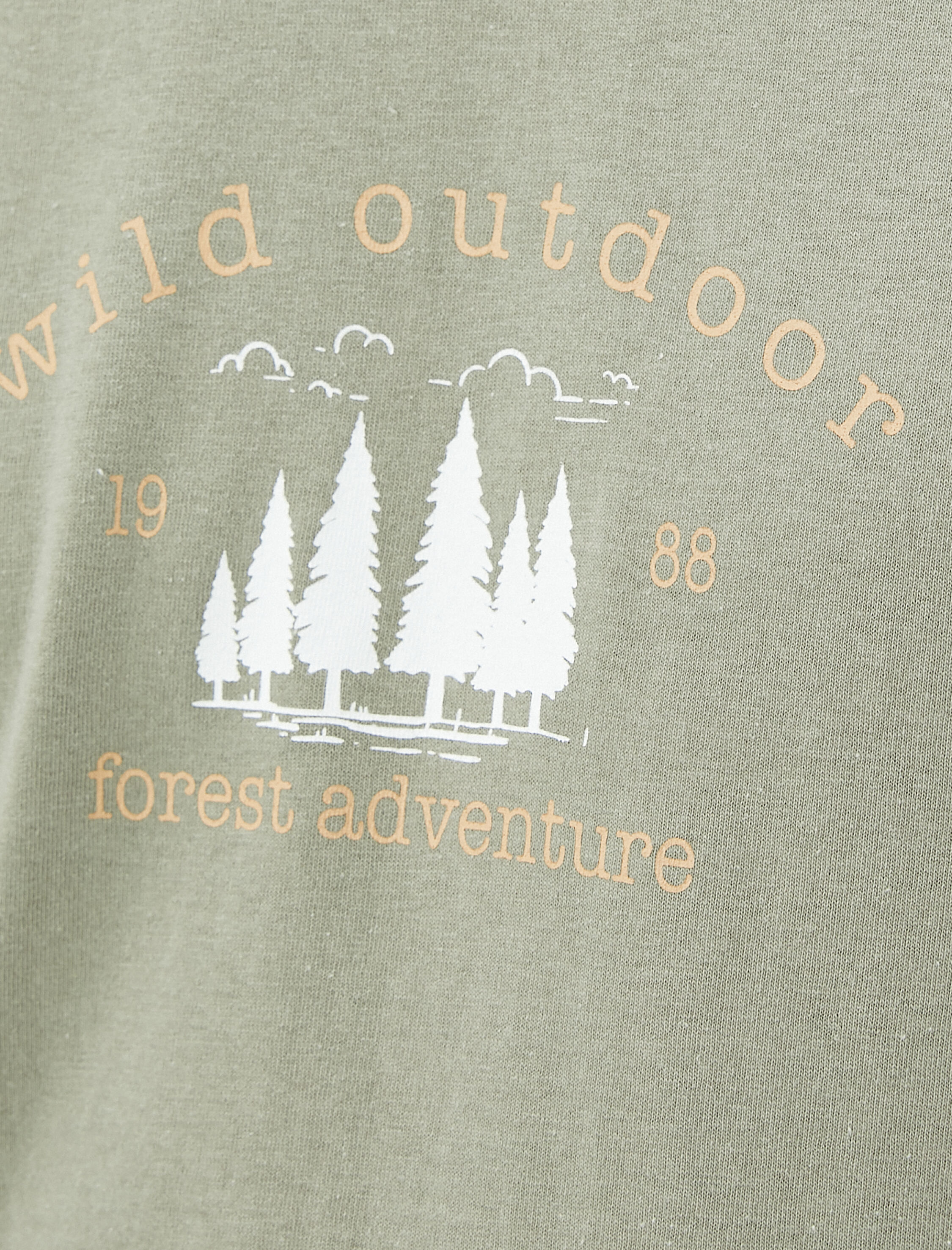   Slogan Baskılı Tişört Bisiklet Yaka Kısa Kollu Pamuklu