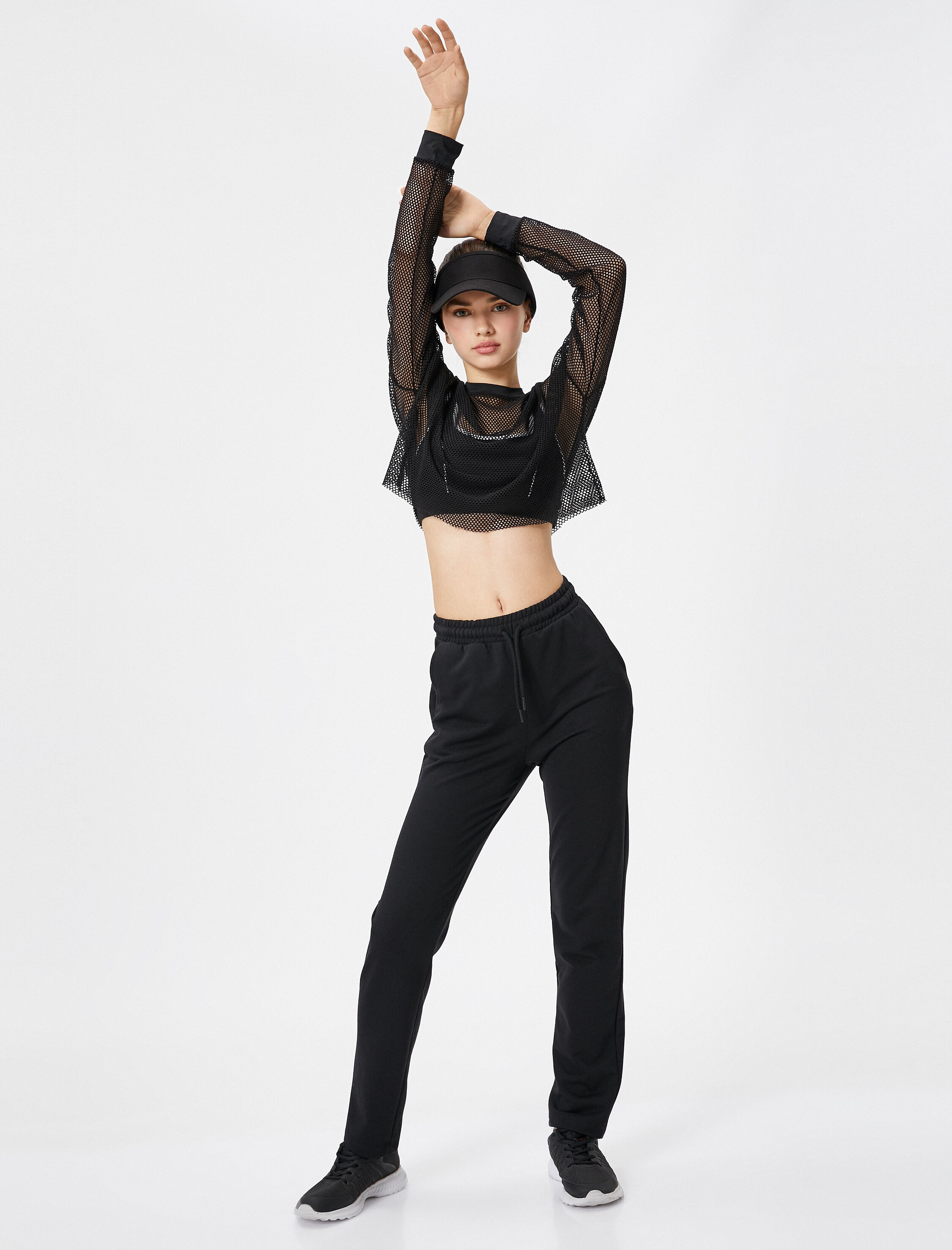   Düz Paça Eşofman Altı Beli Bağcıklı Cepli