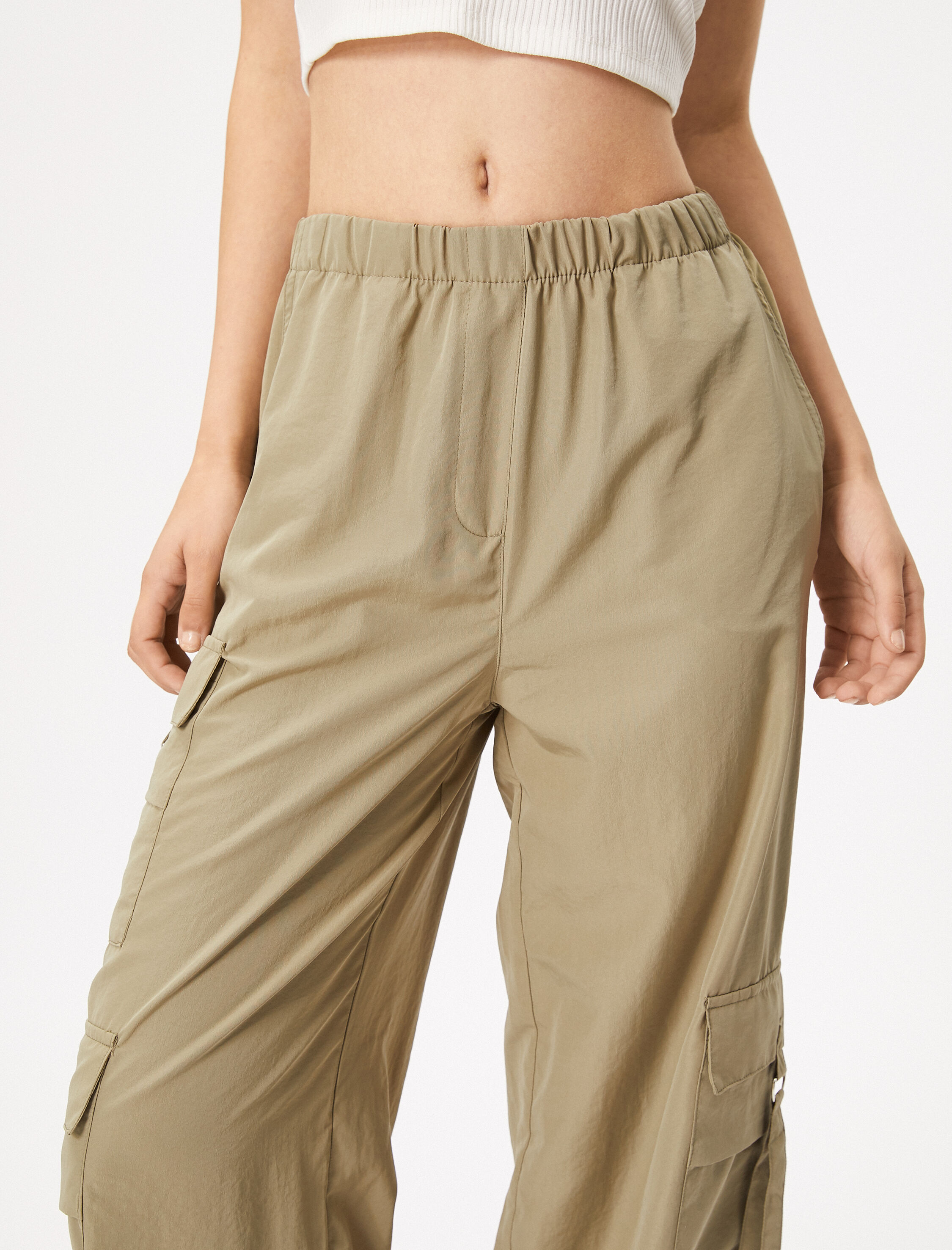 Kargo Pantolon Bol Paça Rahat Kesim Yandan Çok Cepli