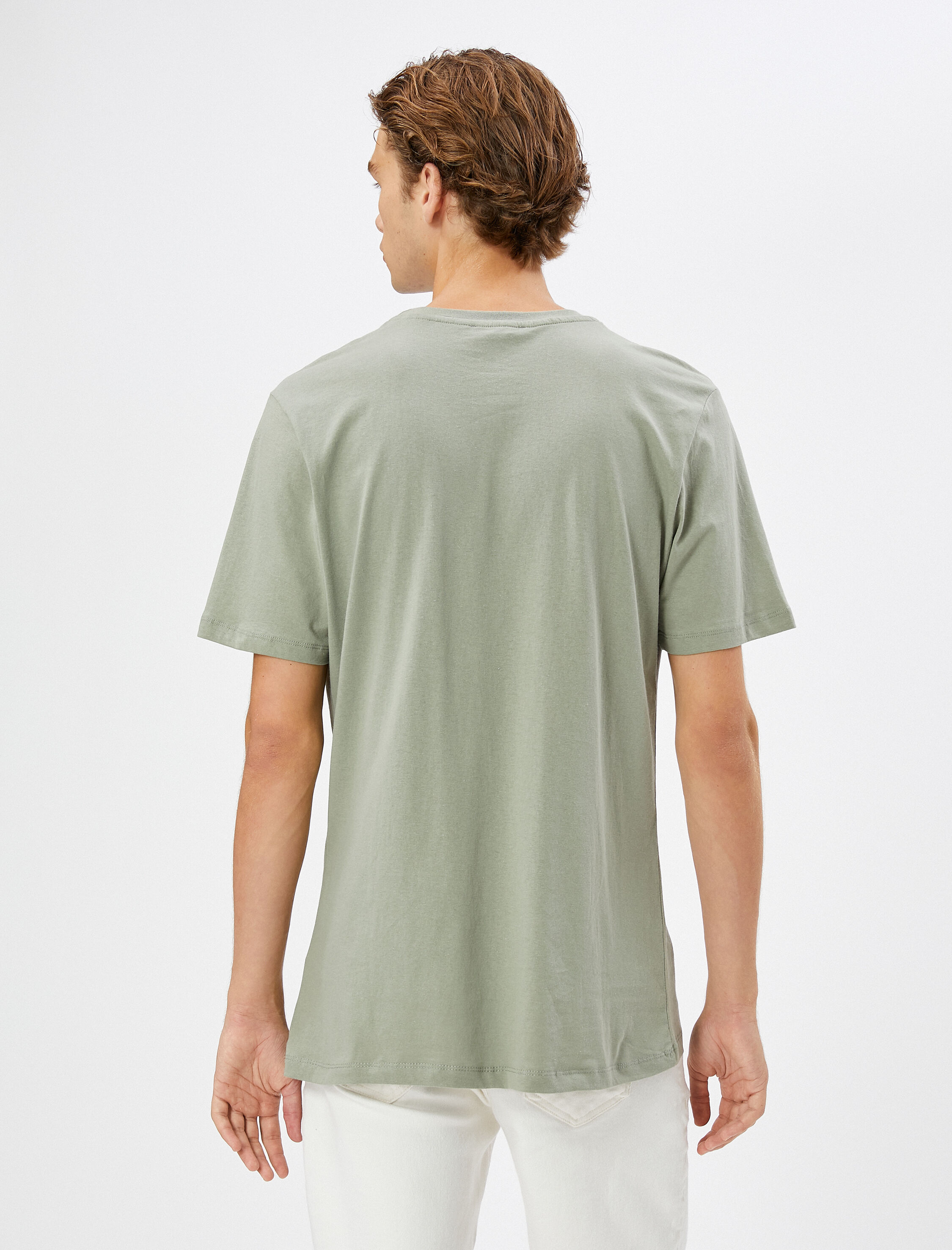   Slogan Baskılı Tişört Bisiklet Yaka Kısa Kollu Pamuklu