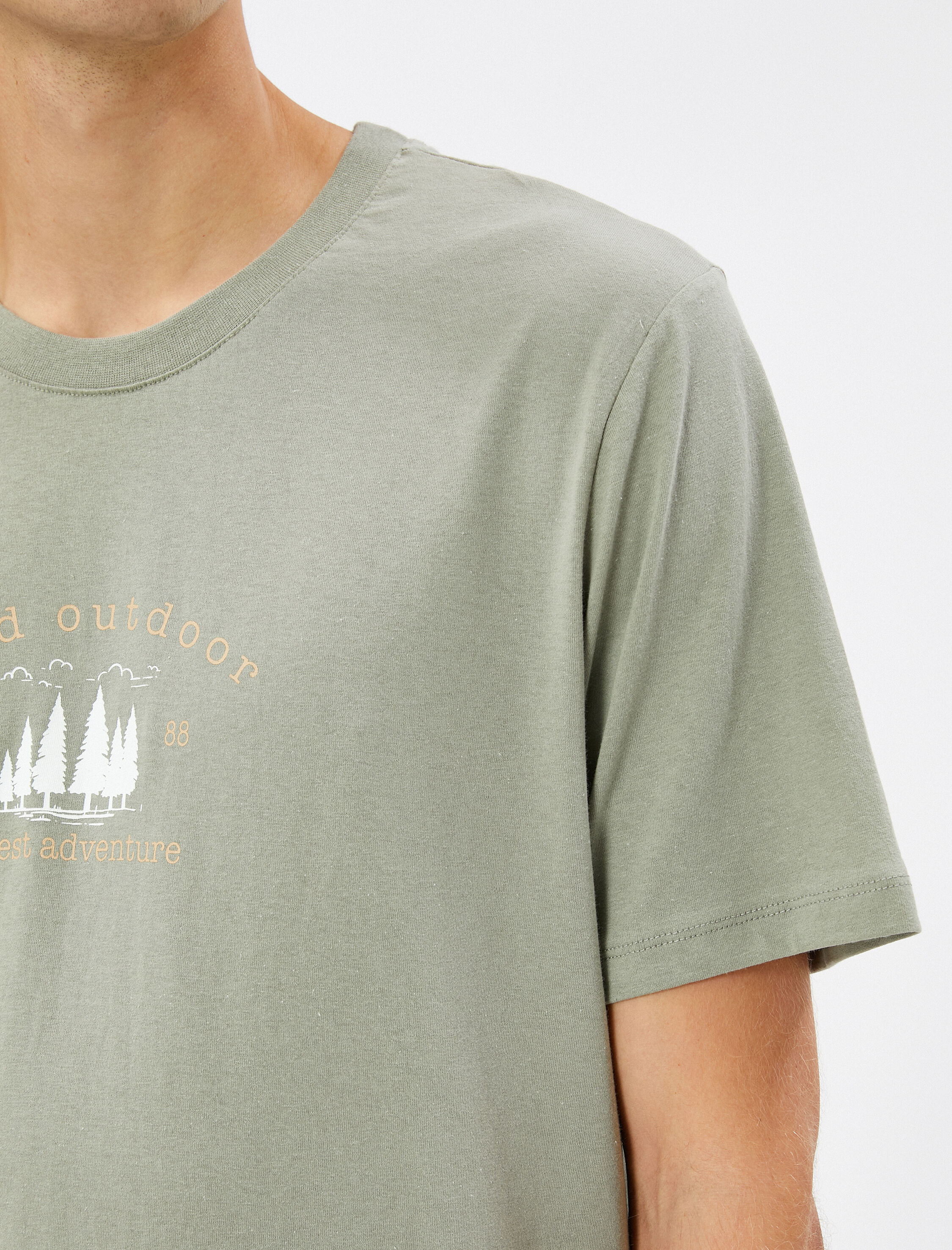   Slogan Baskılı Tişört Bisiklet Yaka Kısa Kollu Pamuklu