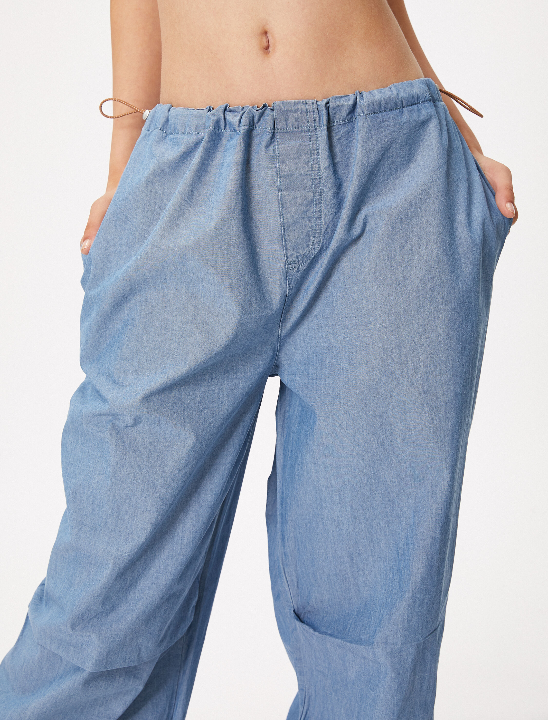   Kot Paraşüt Pantolon Beli Lastikli Stoperli Pamuklu