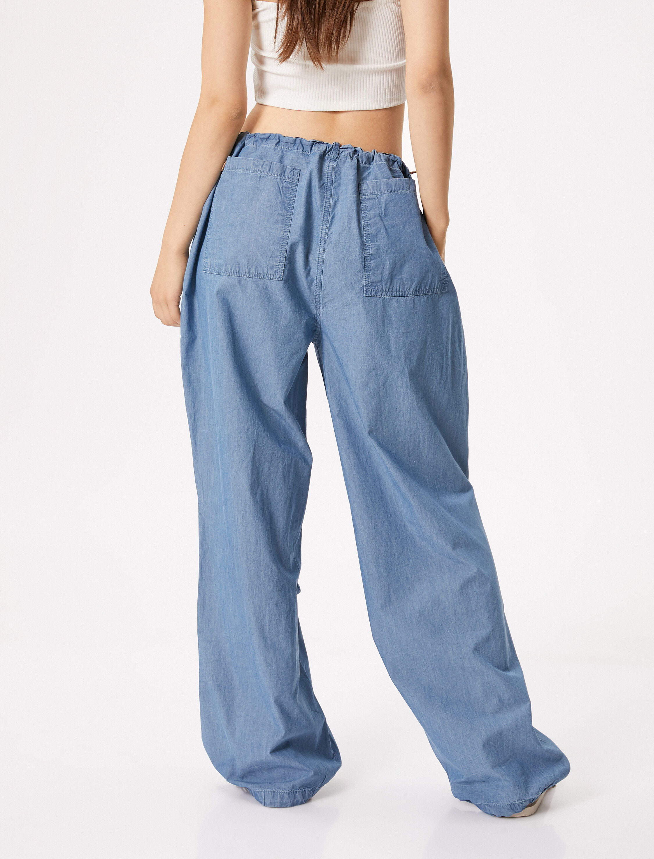   Kot Paraşüt Pantolon Beli Lastikli Stoperli Pamuklu