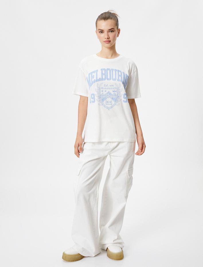  Melbourne Tişört Kısa Kollu Bisiklet Yaka Pamuklu