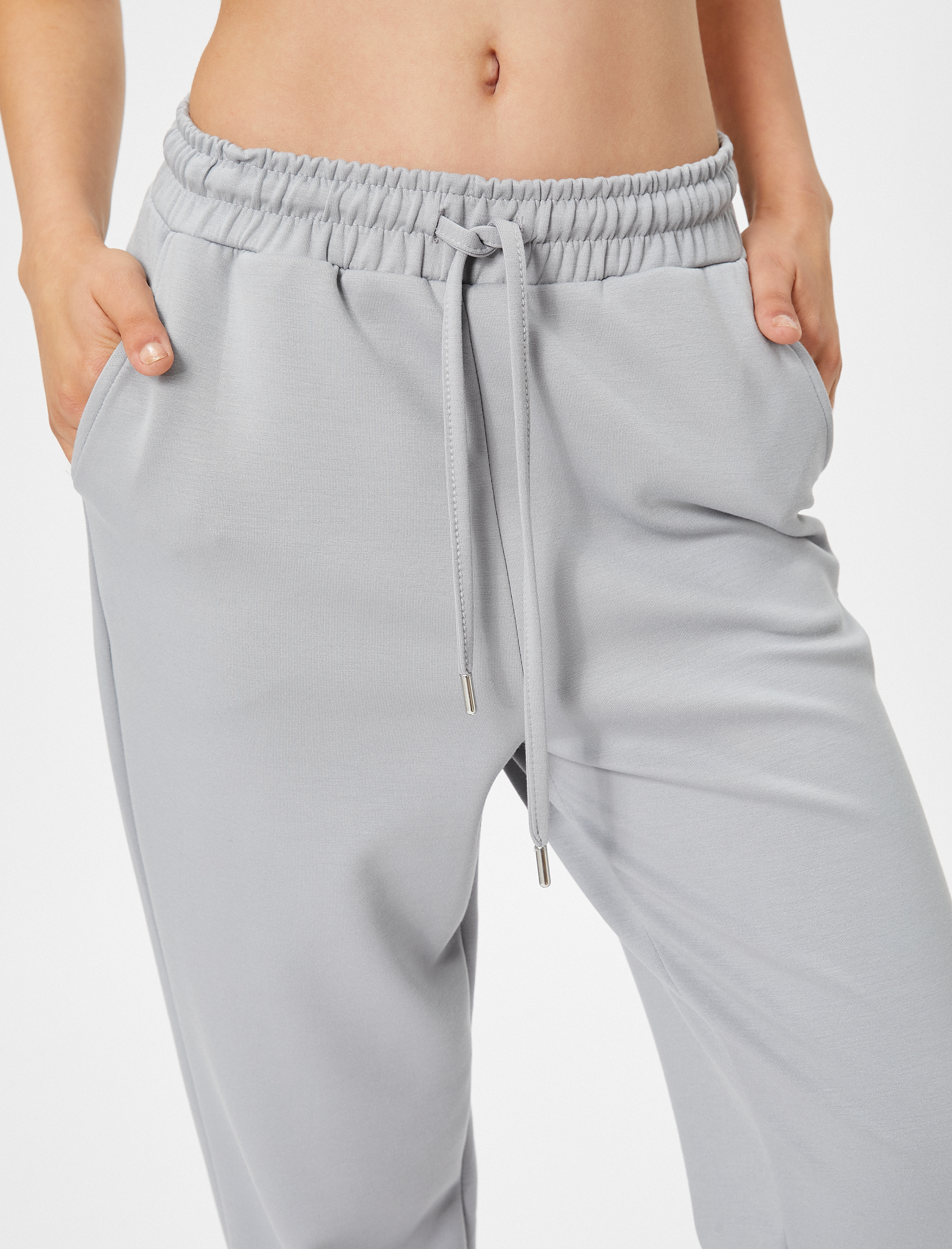   Jogger Eşofman Altı Beli Bağcıklı Cep Detaylı Modal Karışımlı