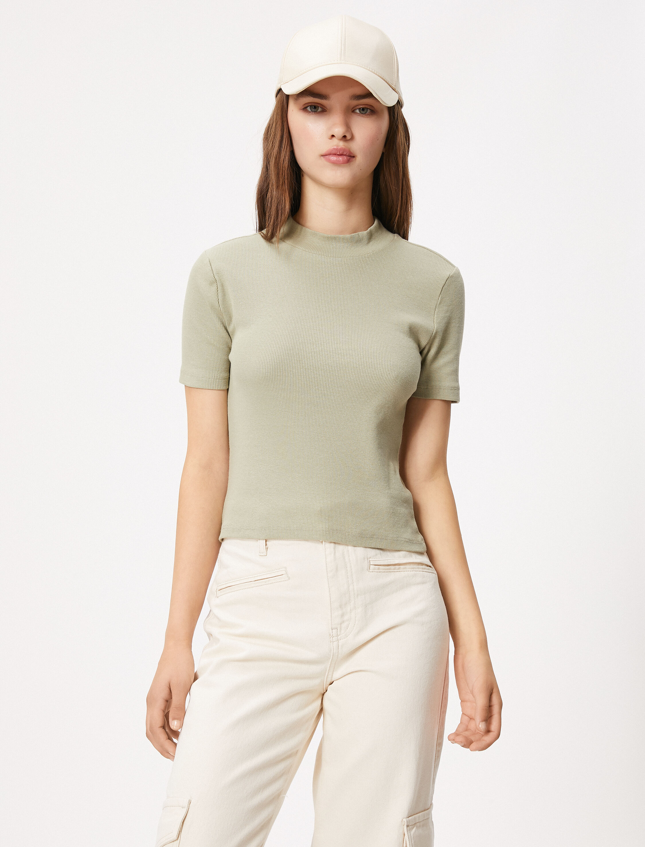   Basic Triko Tişört Slim Fit Kısa Kollu Bisiklet Yaka Pamuklu