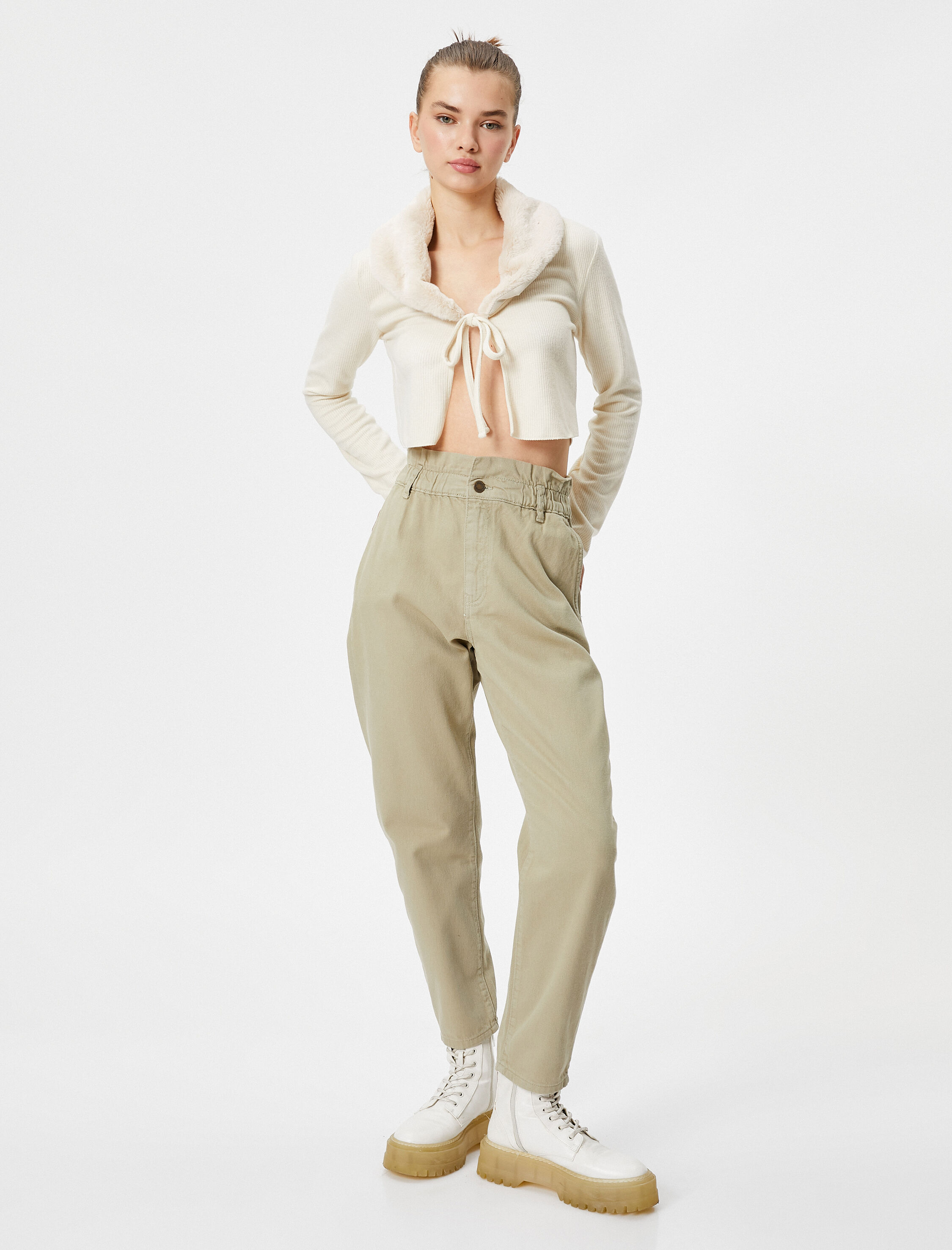   Gabardin Pantolon Hafif Daralan Paça Pamuklu