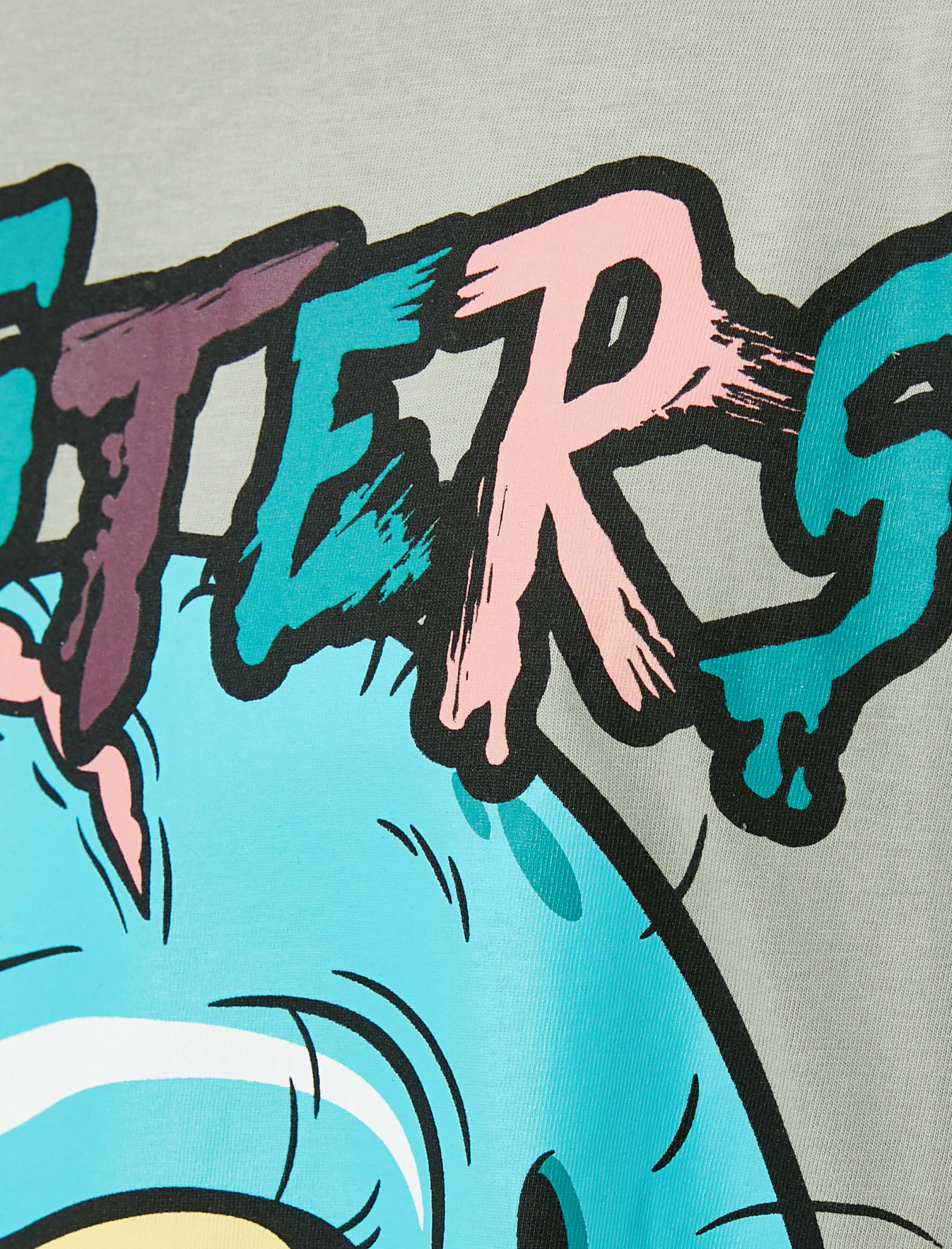   Baskılı Tişört Bisiklet Yaka Kısa Kollu Pamuklu