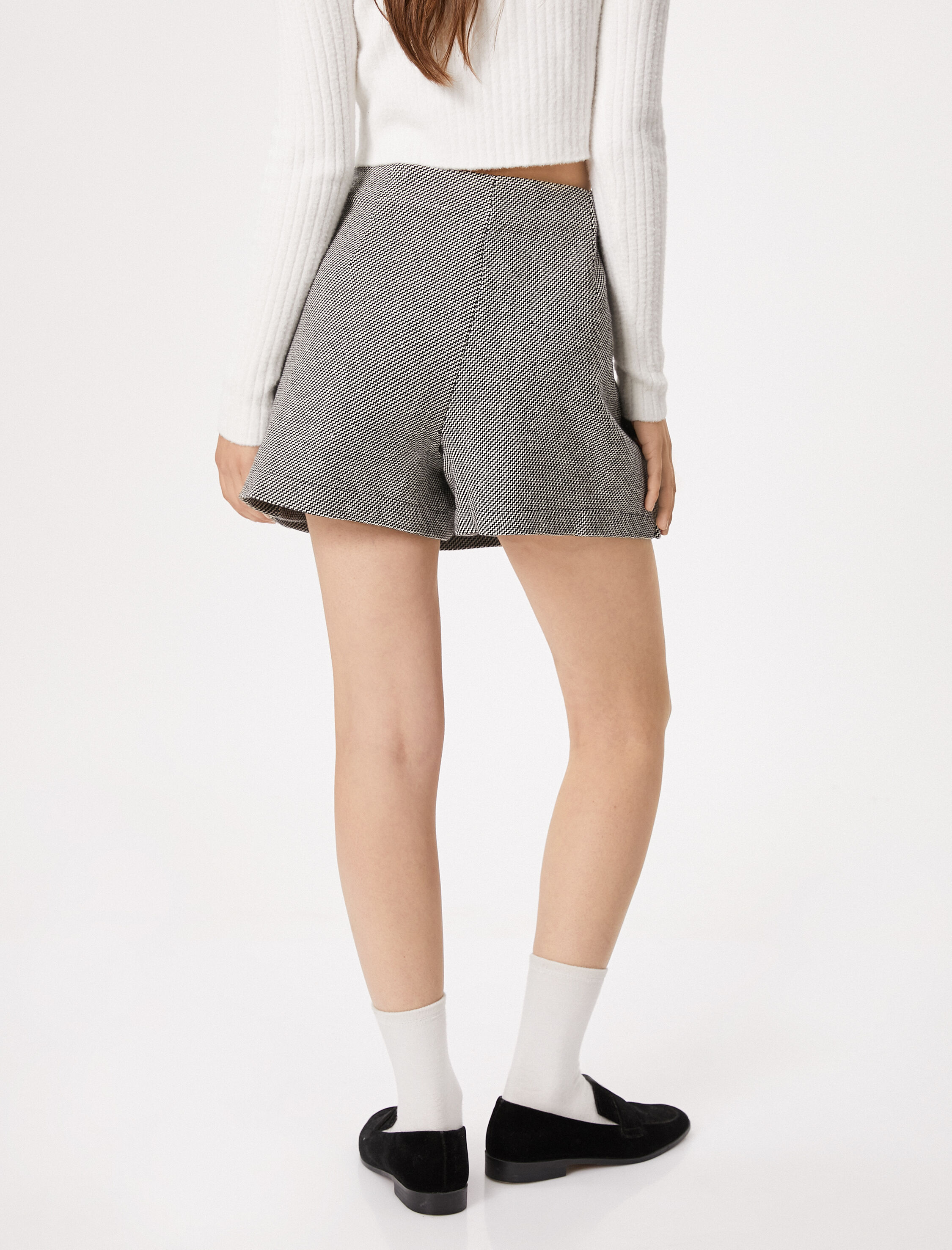   Mini Şort Etek Yüksek Bel Fermuarlı