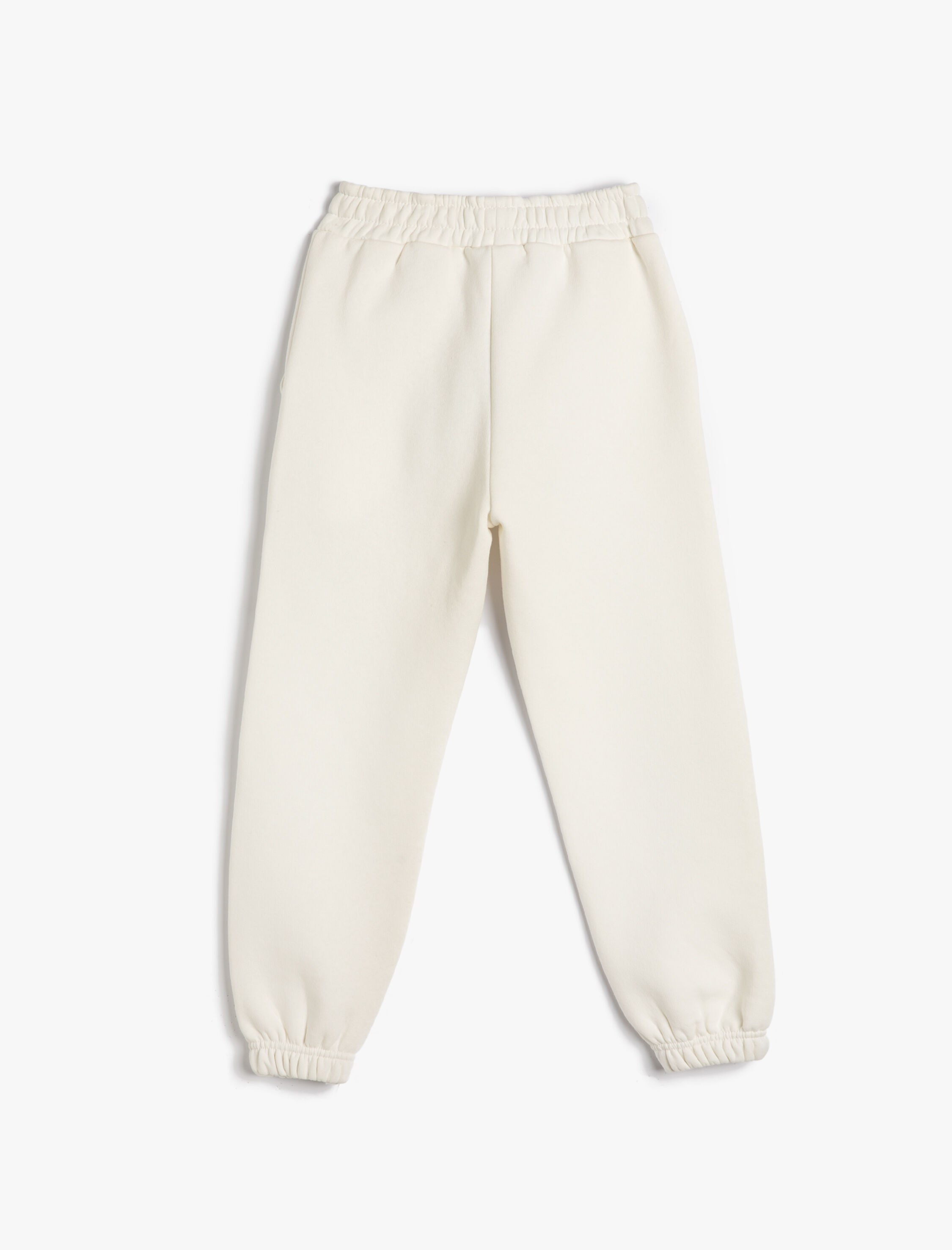  Kız Çocuk Jogger Eşofman Altı Şardonlu Baskı Detaylı Cepli Beli Lastikli