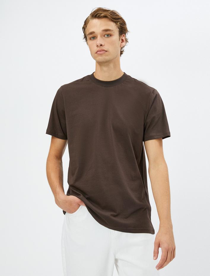  Basic Tişört Slim Fit Bisiklet Yaka Pamuklu