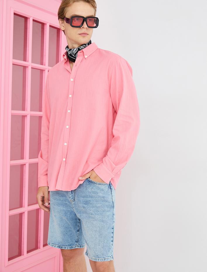  Kot Şort Bermuda Cep Detaylı Düğmeli Pamuklu