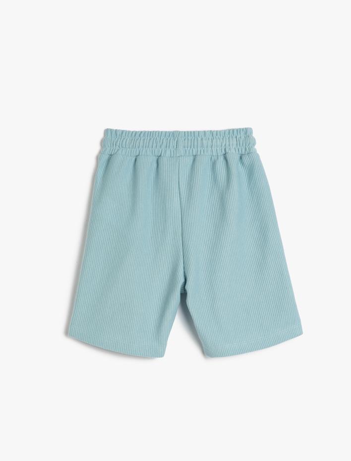 Erkek Çocuk Basic Şort Dokulu Cepli Beli Bağlamalı