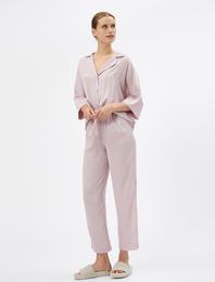 Saten Pijama Altı Beli Bağcıklı Cep Detaylı