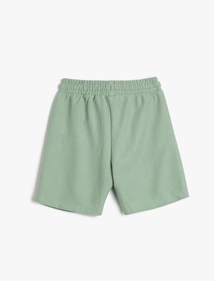 Erkek Çocuk Basic Şort Dokulu Cepli Beli Bağlamalı