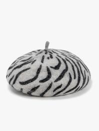 Ressam Yünlü Şapka Yumuşak Dokulu Zebra Desenli