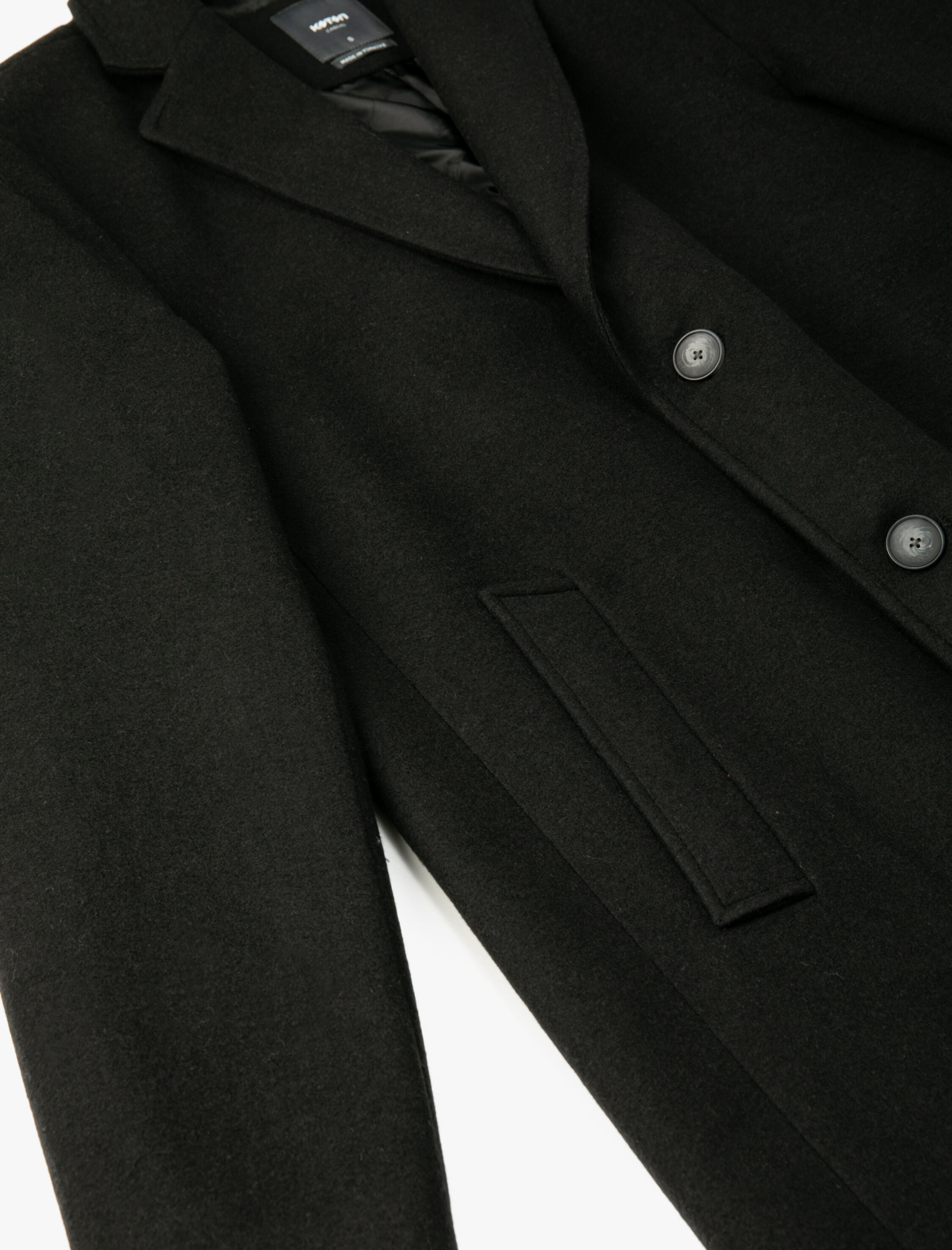 Kaşe Kaban Cep Detaylı Düğmeli